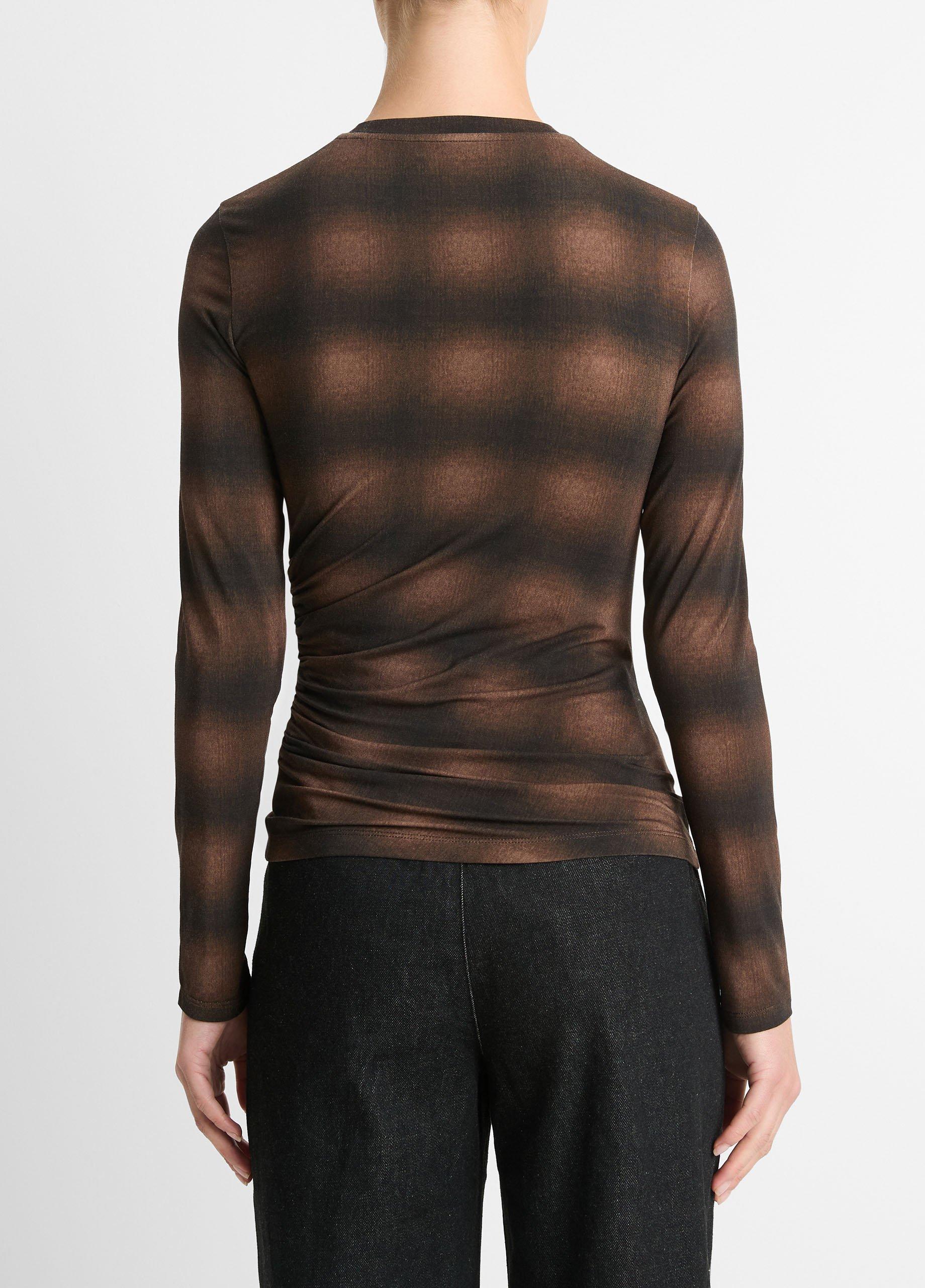 【INEGI】24fw Drape Knot Top Draped-Long-Sleeve-Crew-Neck-