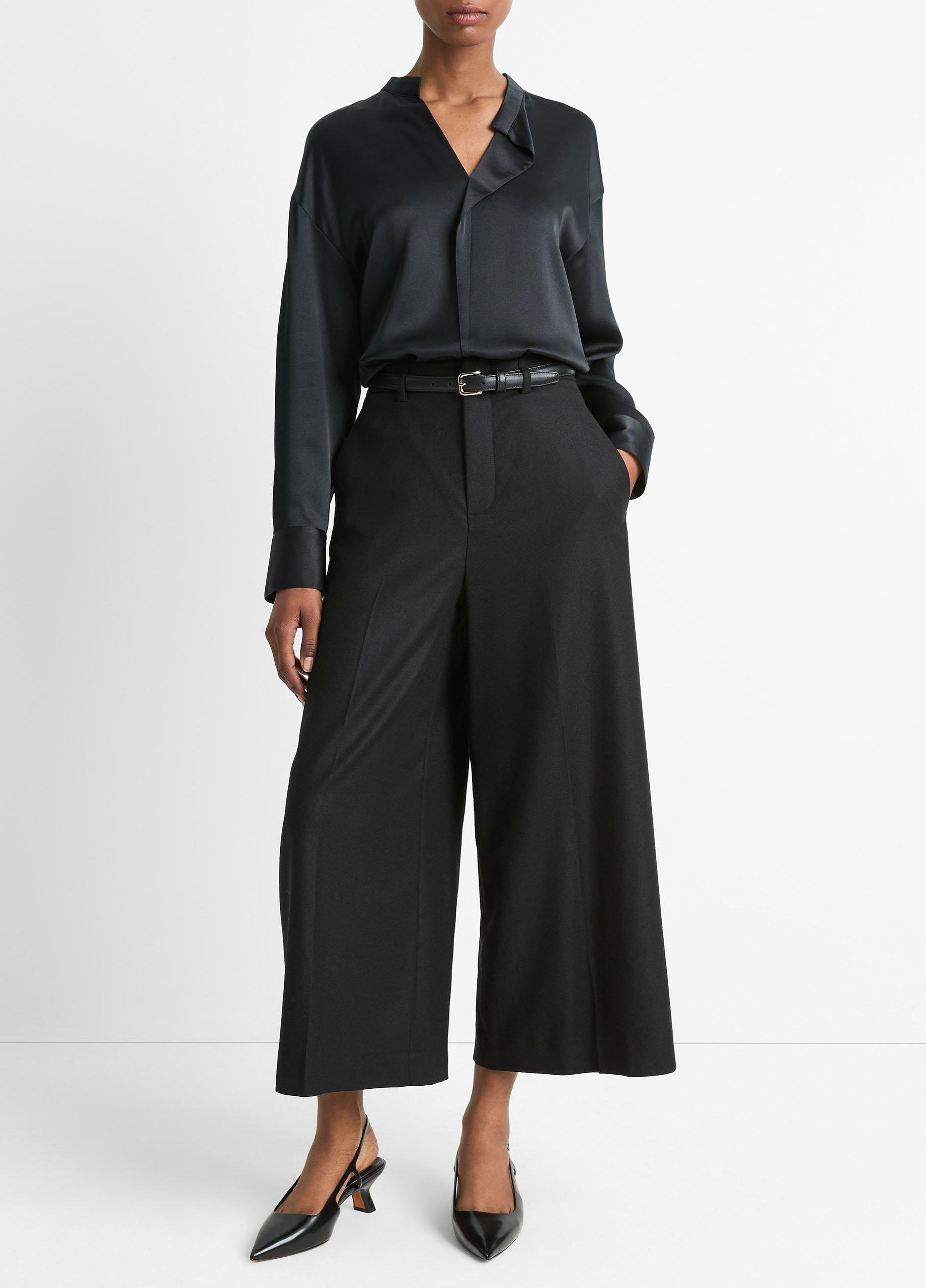 Silk Draped Stand-Collar Blouse image number 0