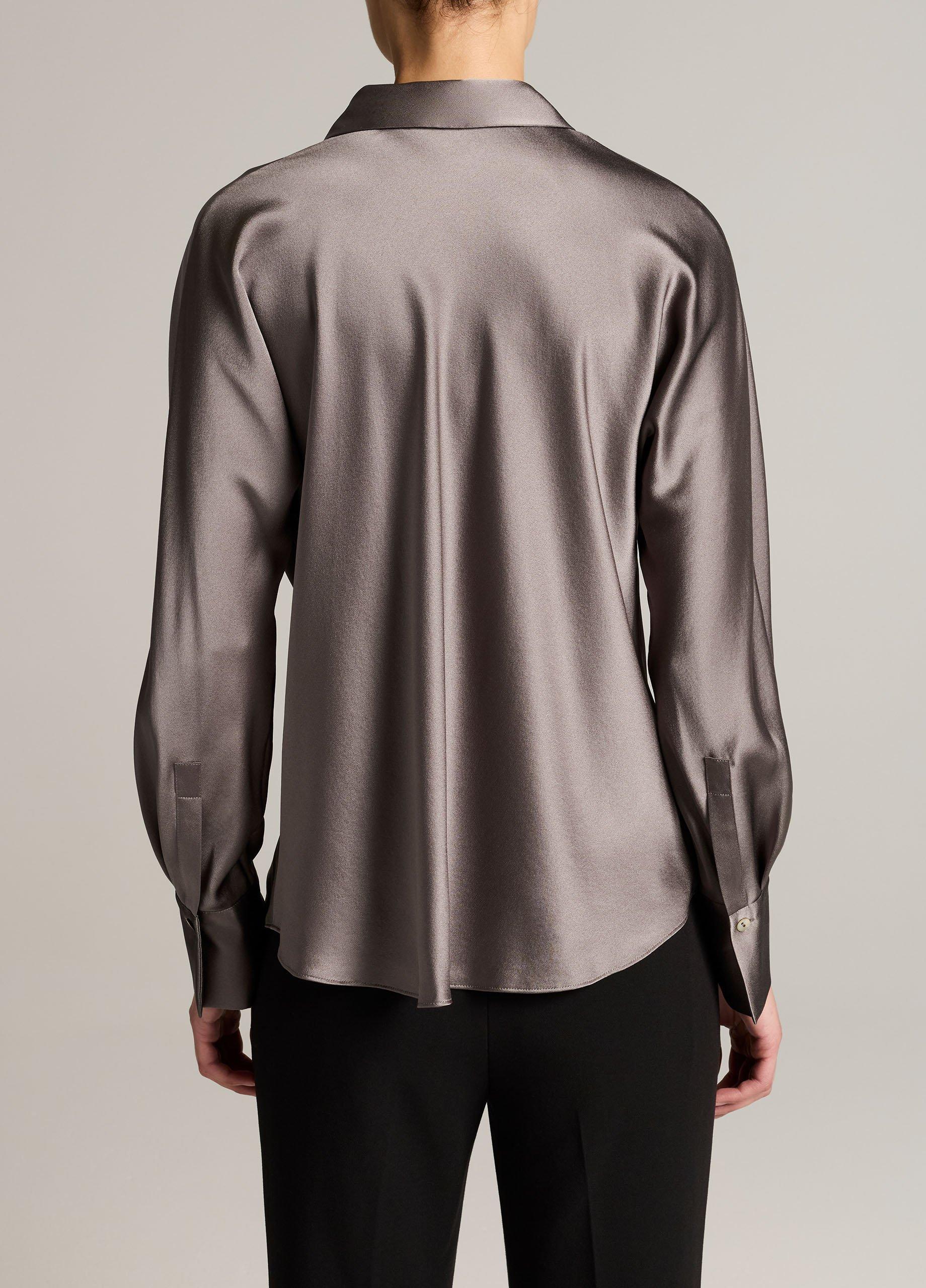 Silk Bias Long-Sleeve Blouse image number 2