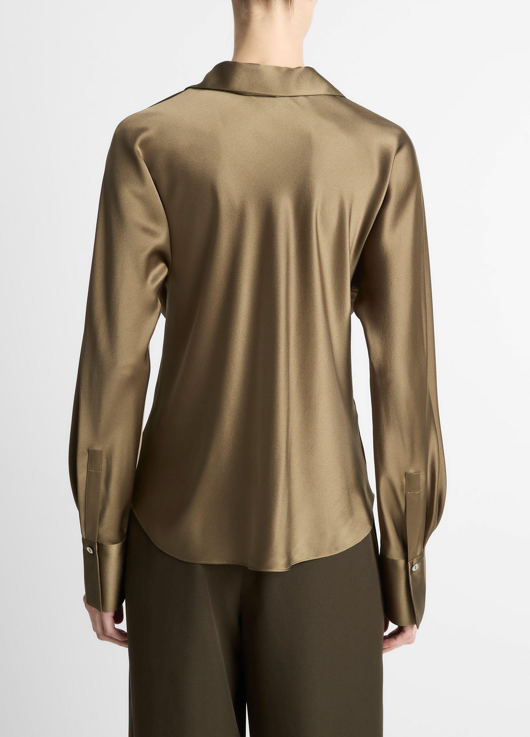 Silk Bias Long-Sleeve Blouse image number 2