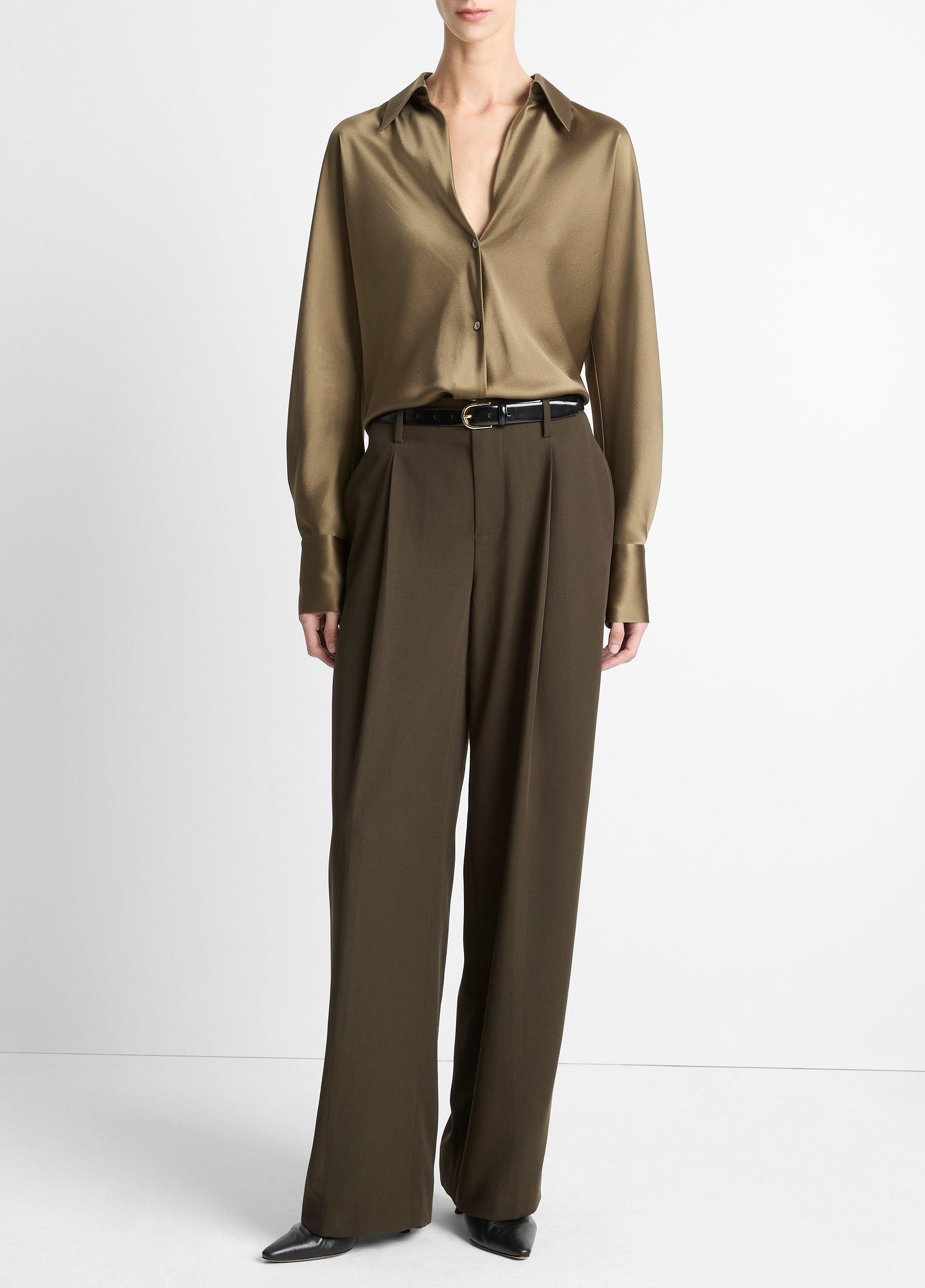 Silk Bias Long-Sleeve Blouse image number 3