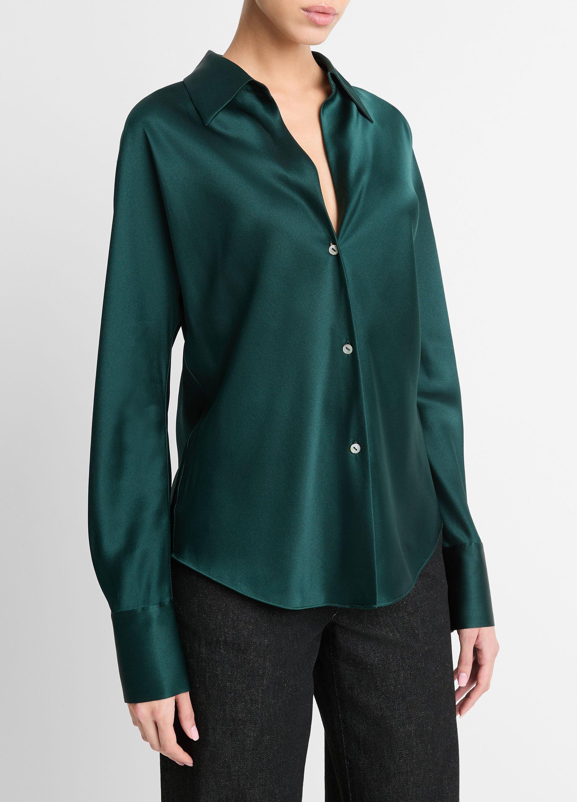 L'AGENCE - Tyler Silk Blouse in Multi Turquoise Stone