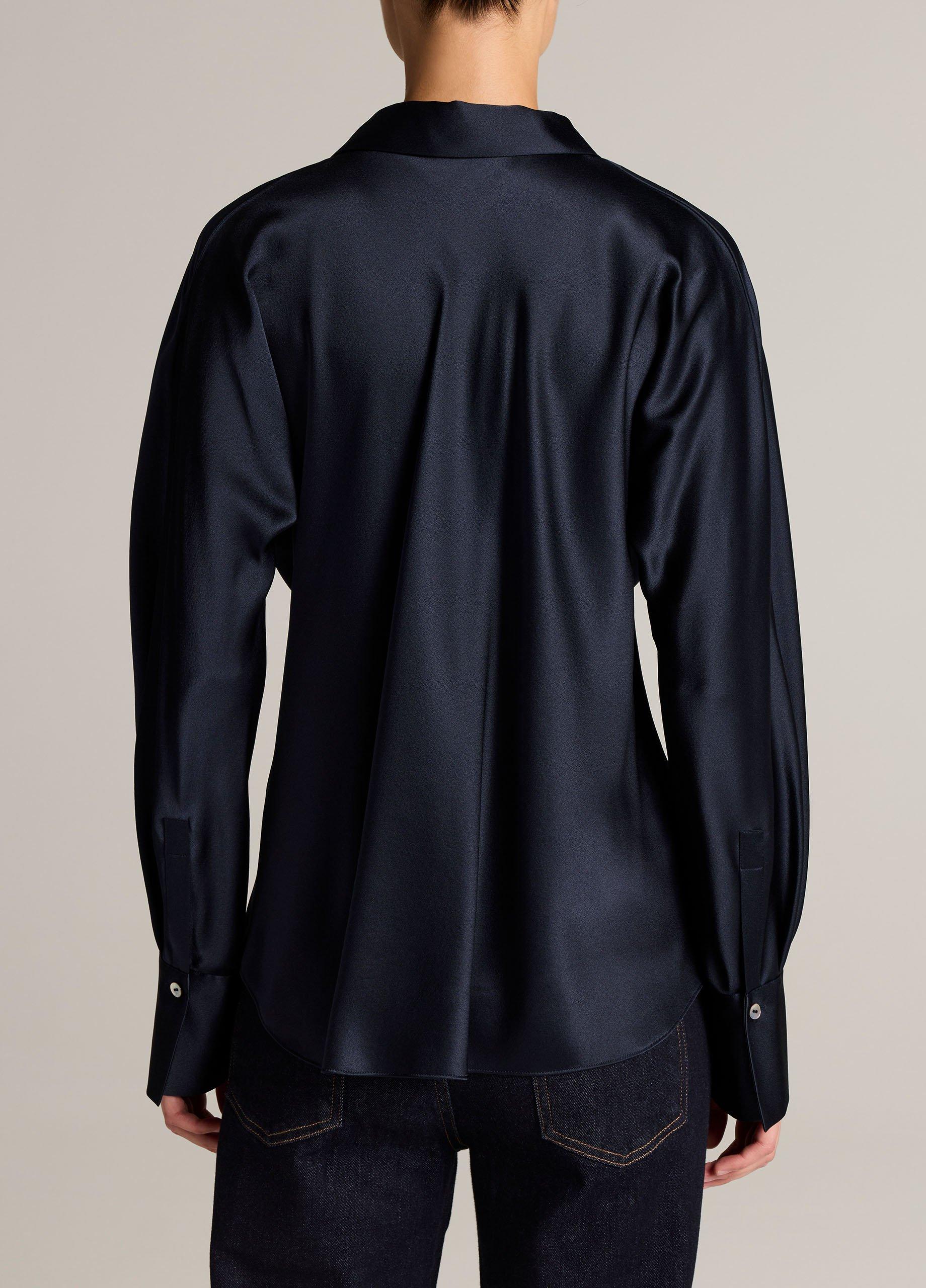 Silk Bias Long-Sleeve Blouse image number 2