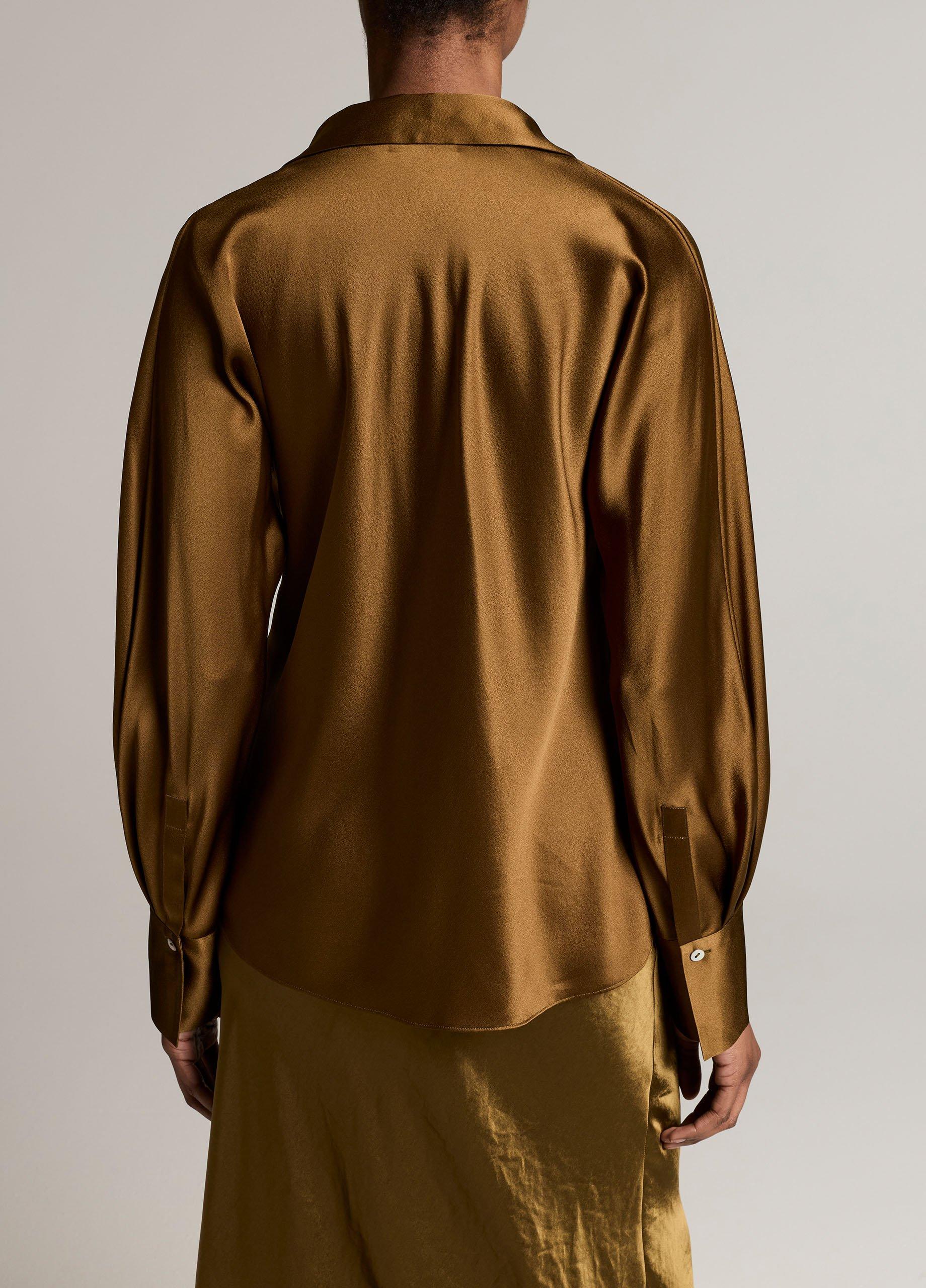 Silk Bias Long-Sleeve Blouse image number 2