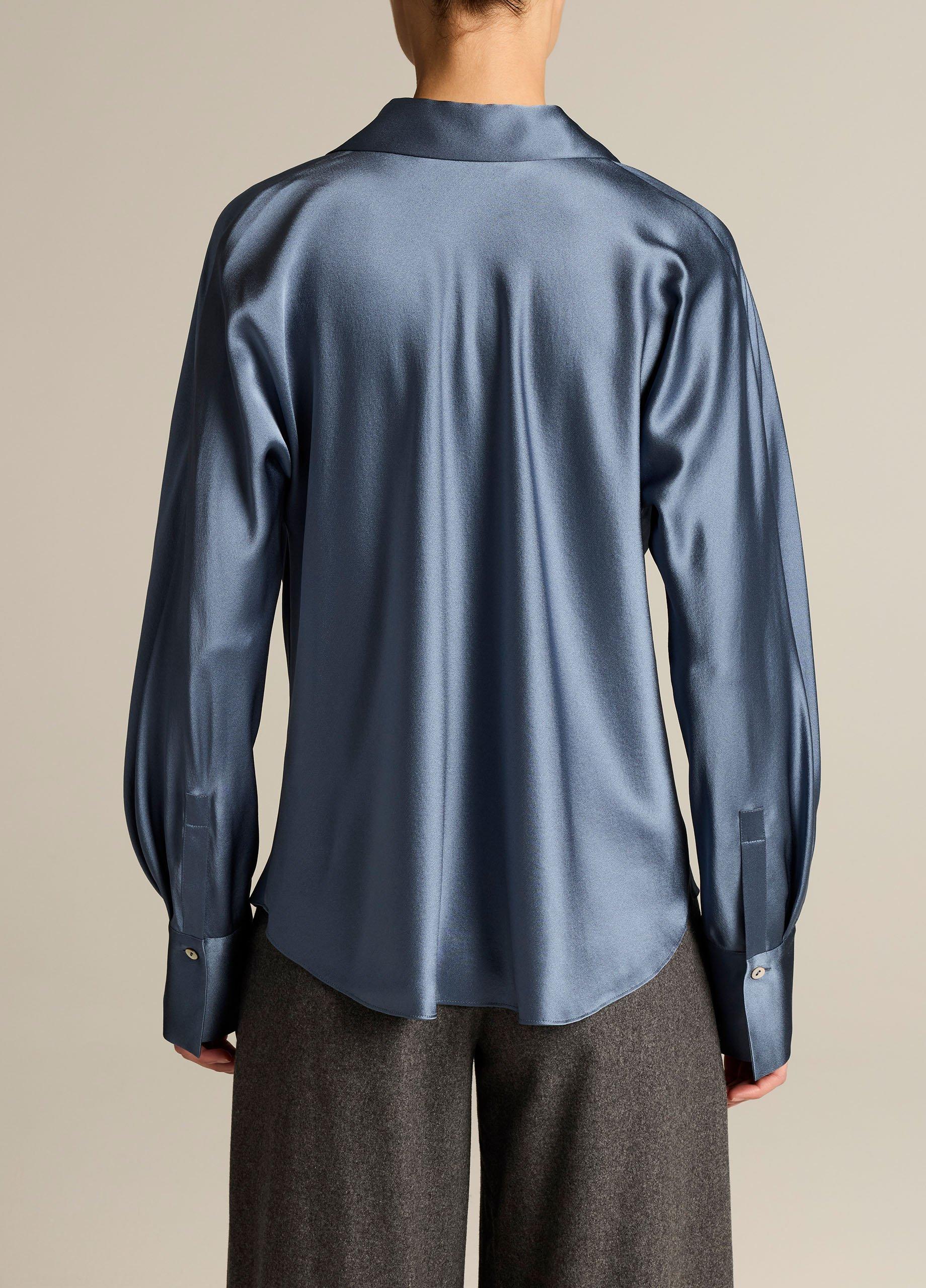 Silk Bias Long-Sleeve Blouse image number 2