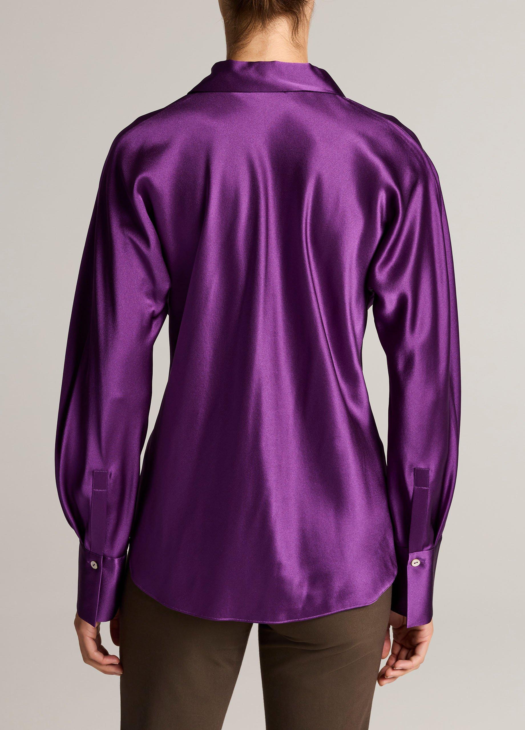 Silk Bias Long-Sleeve Blouse image number 2