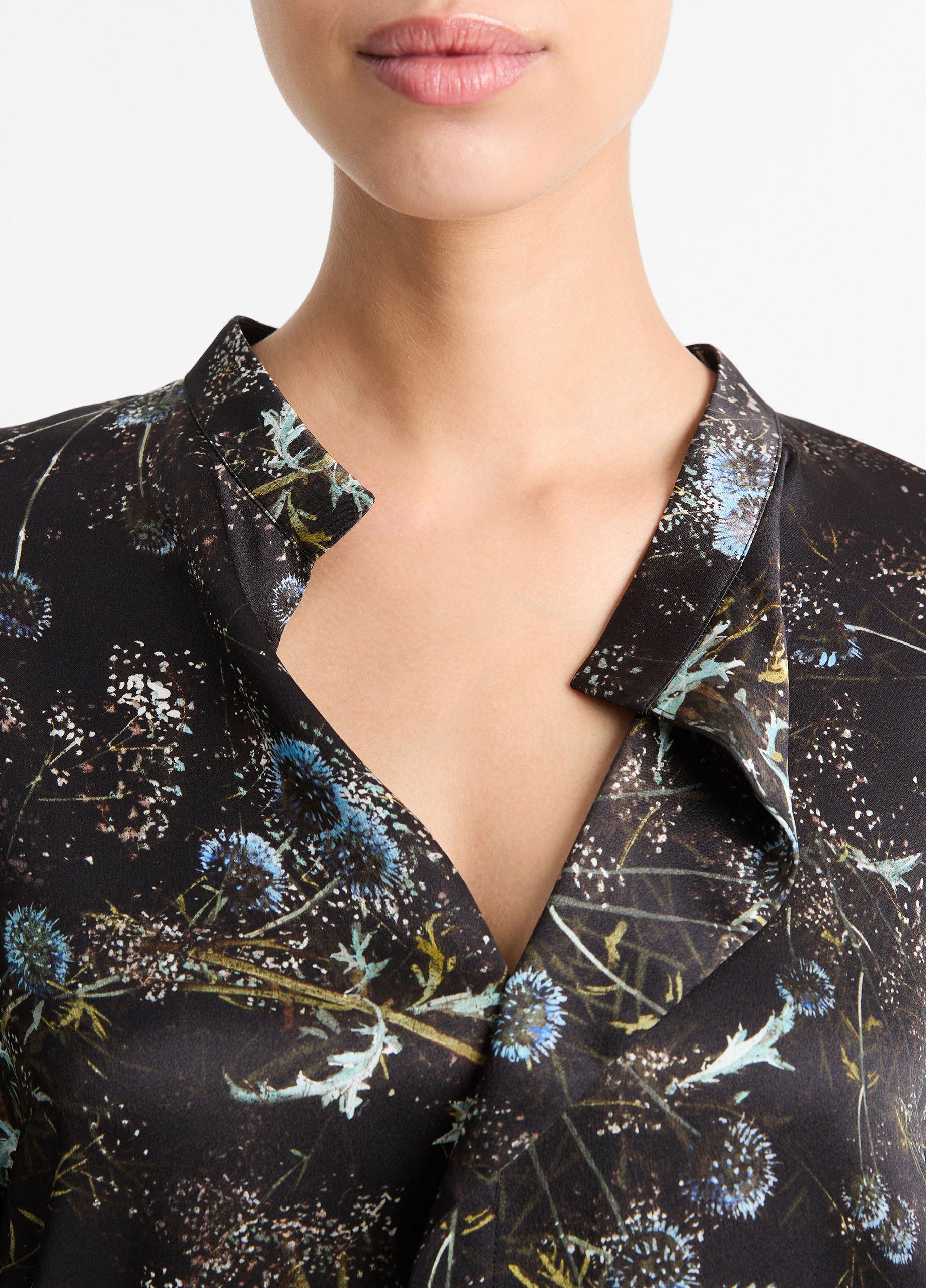 Thumbnail of Thistle Silk Draped-Collar Blouse