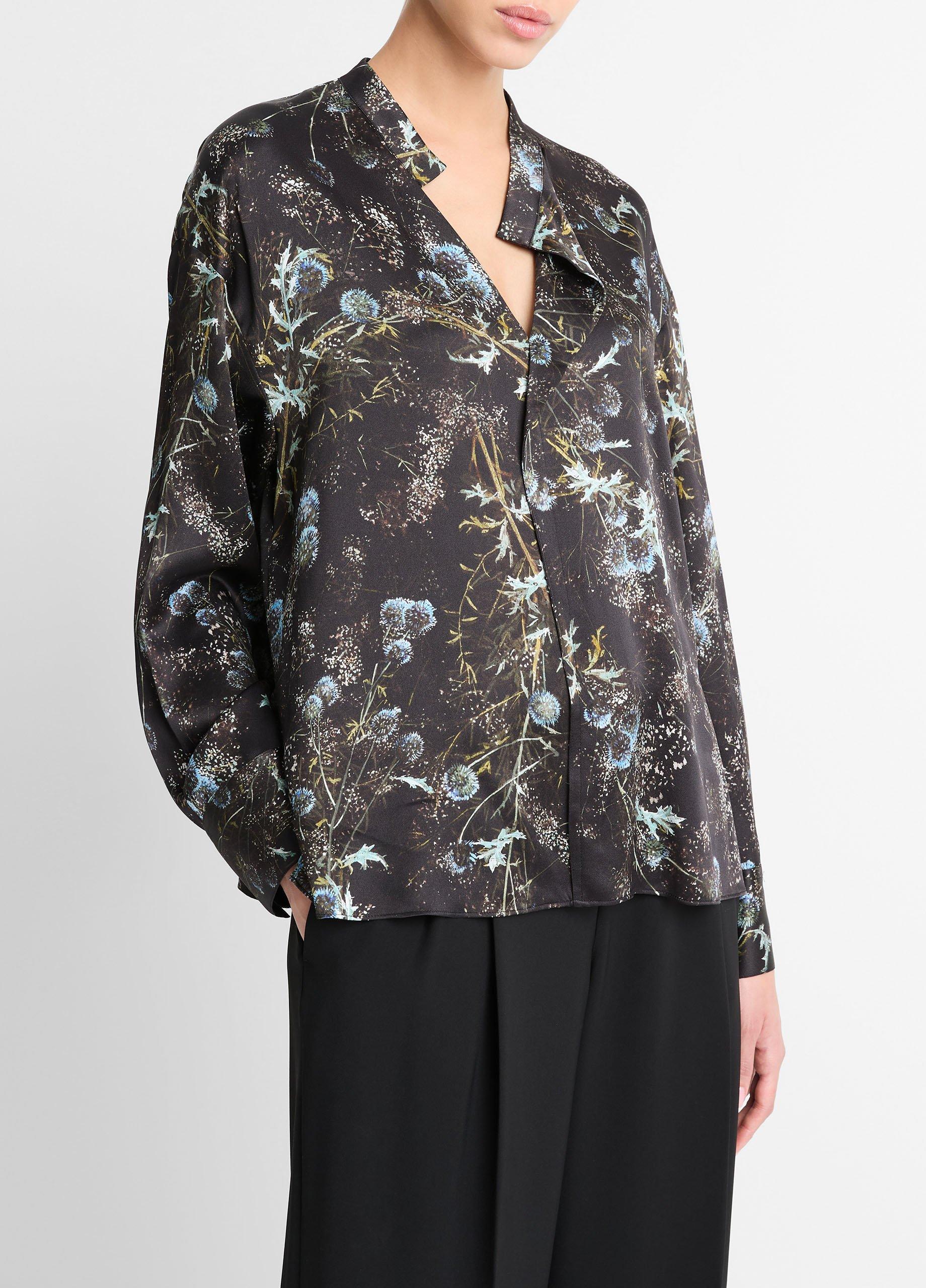 Thumbnail of Thistle Silk Draped-Collar Blouse