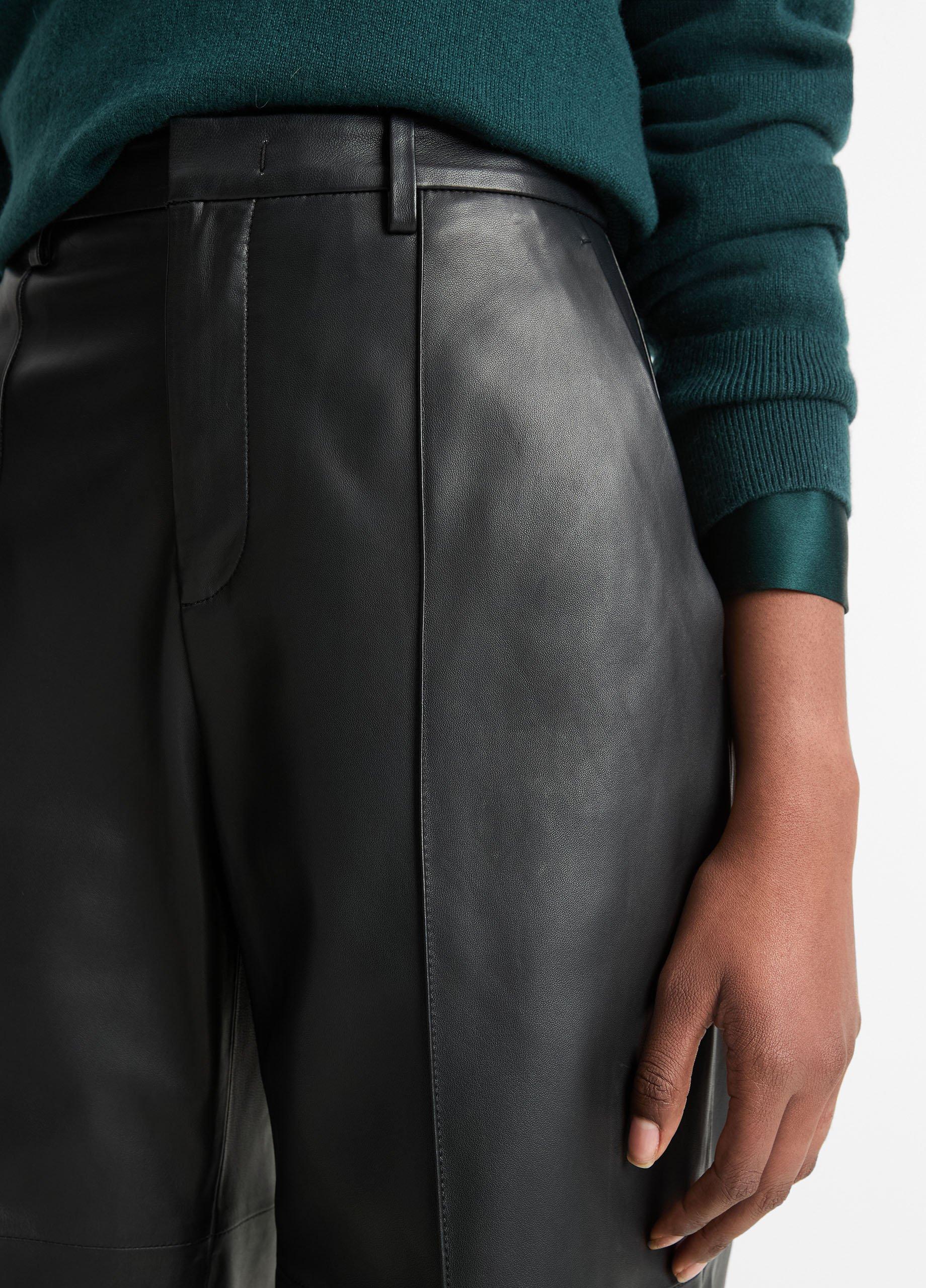 Leather Mid-Rise Long Short image number 1