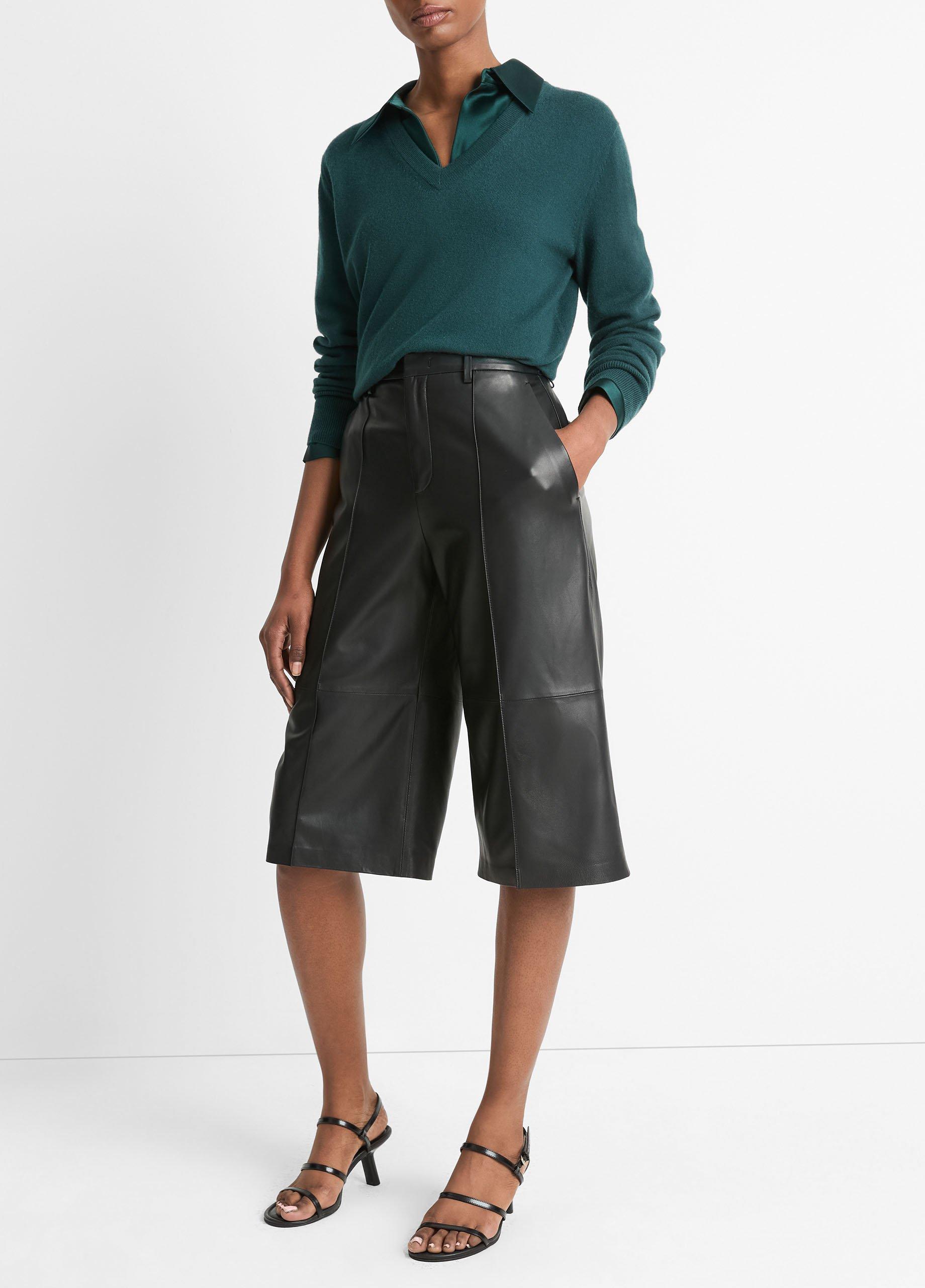 Leather Mid-Rise Long Short image number 2