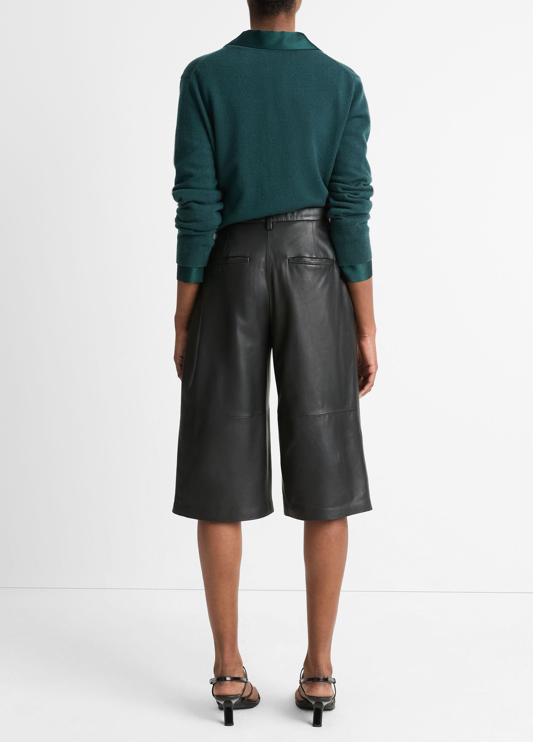 Leather-Mid-Rise-Long-Short-