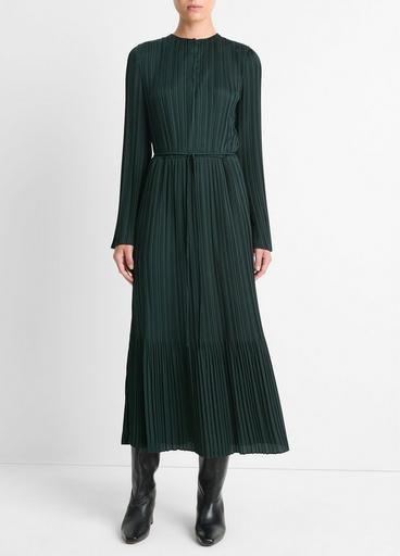 knee length dresses for ladies 22 Momme Elegant Long Sleeve Boat Neck Midi Silk Work Dress DIANASILK