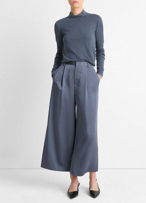 Mid-Rise Satin Culotte