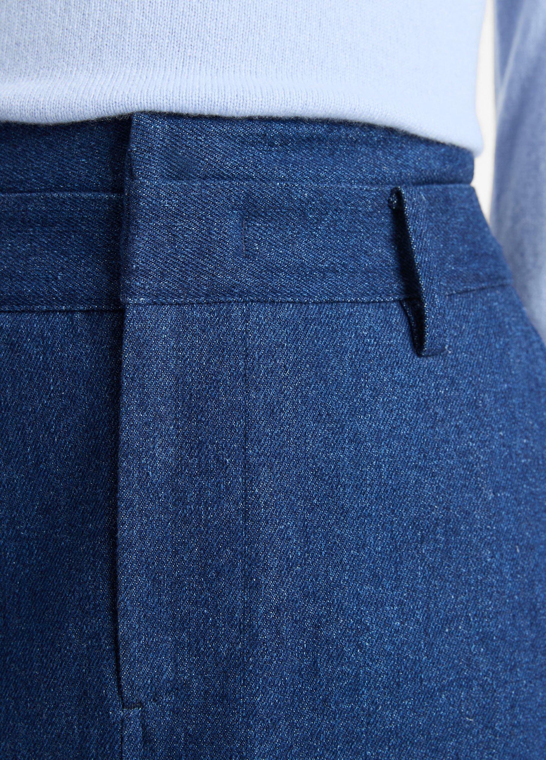 Italian Cotton Double-Waistband Mid-Rise Pencil Skirt image number 1