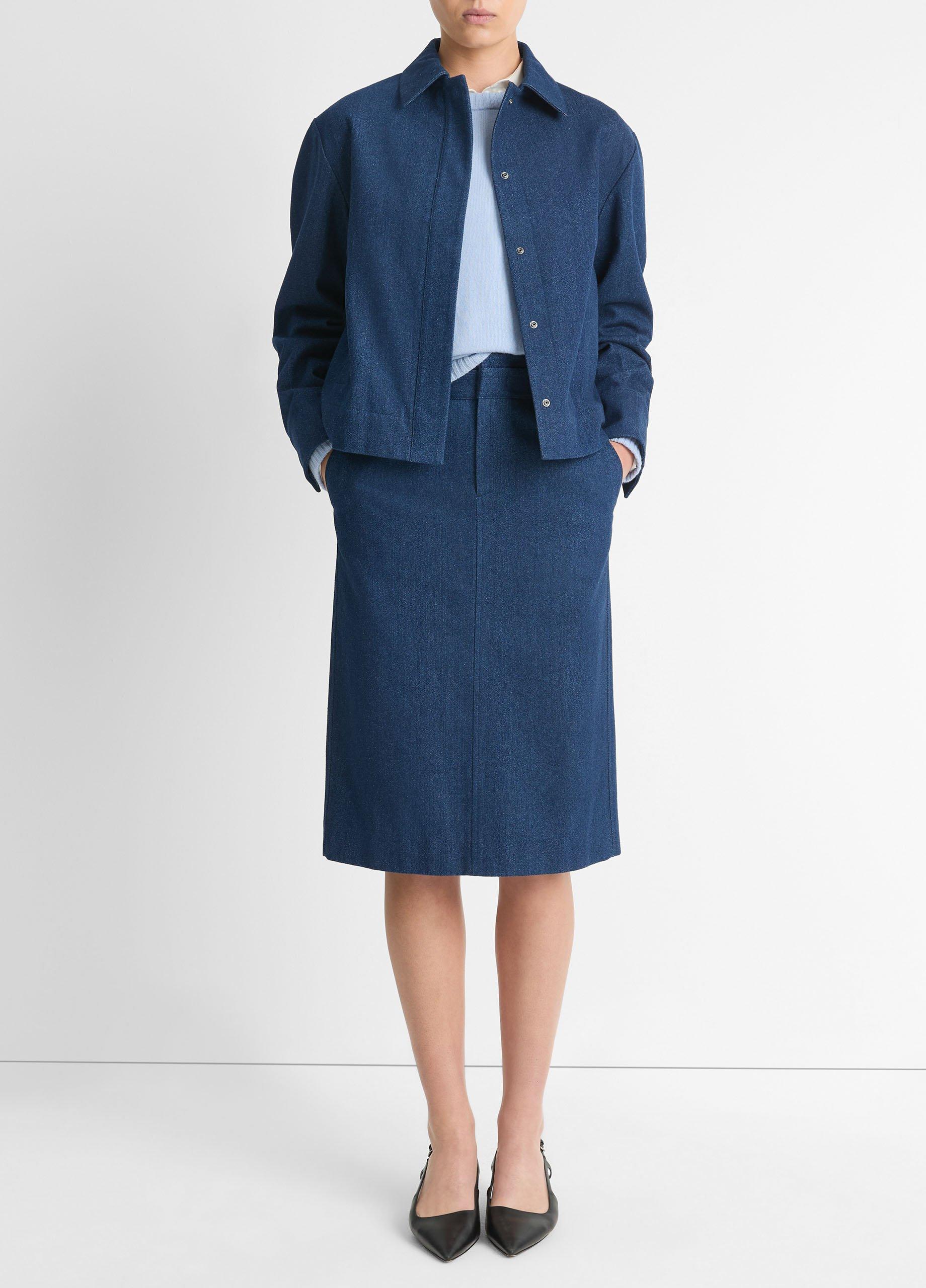 Polished Italian Indigo Cotton Jacket in Jackets & Outerwear