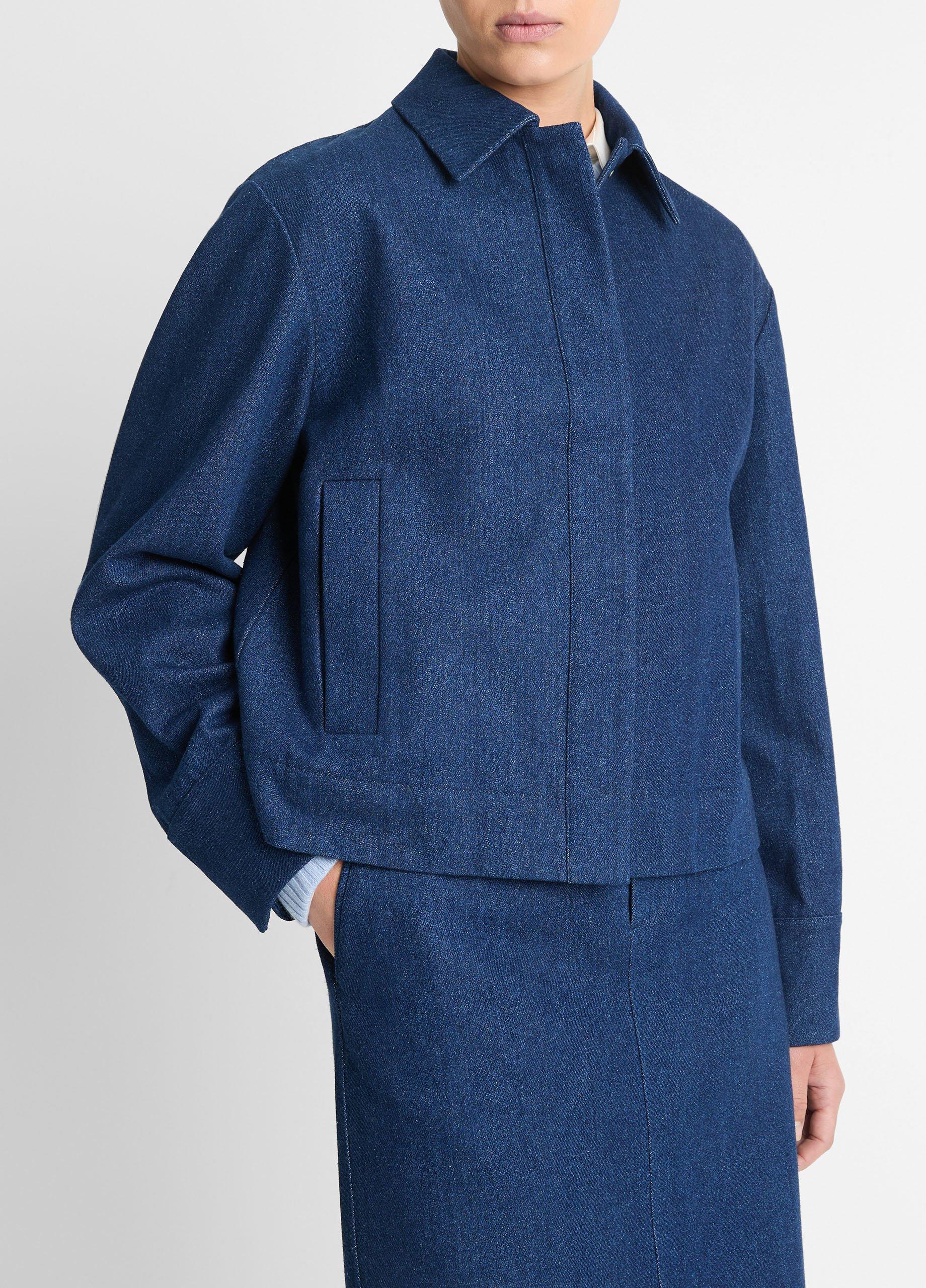 Polished Italian Indigo Cotton Jacket in Jackets & Outerwear