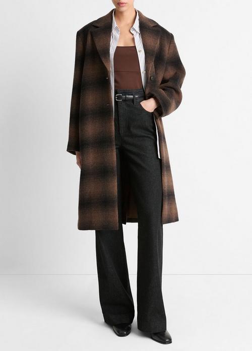 Shadow Plaid Car Coat