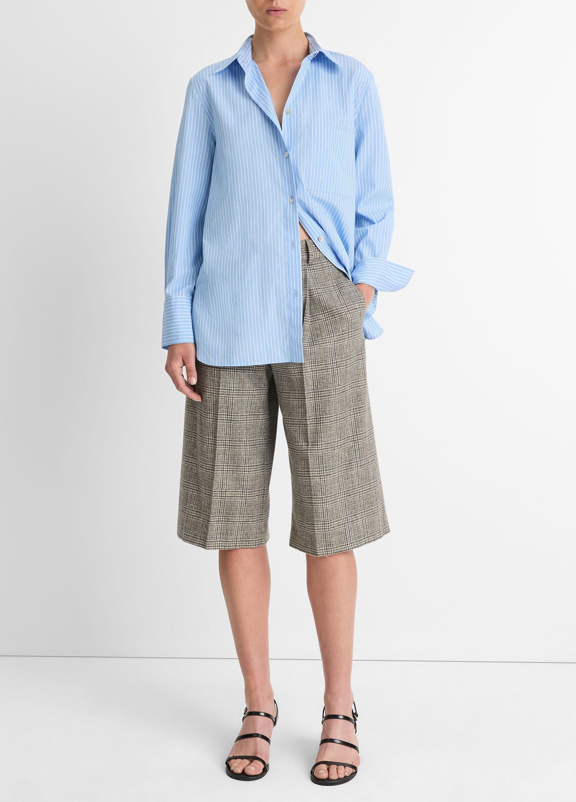 Plaid Italian Wool-Blend High-Rise Short image number 0