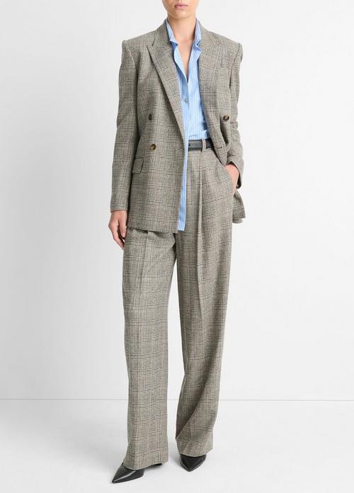 Plaid Italian Wool-Blend Double-Breasted Blazer