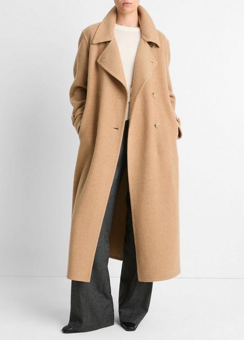 Lofty Italian Wool-Blend Belted Long Coat