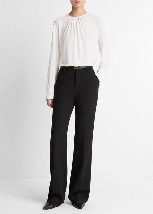 Simone Mid-Rise Sculptural Slim Flare Pant