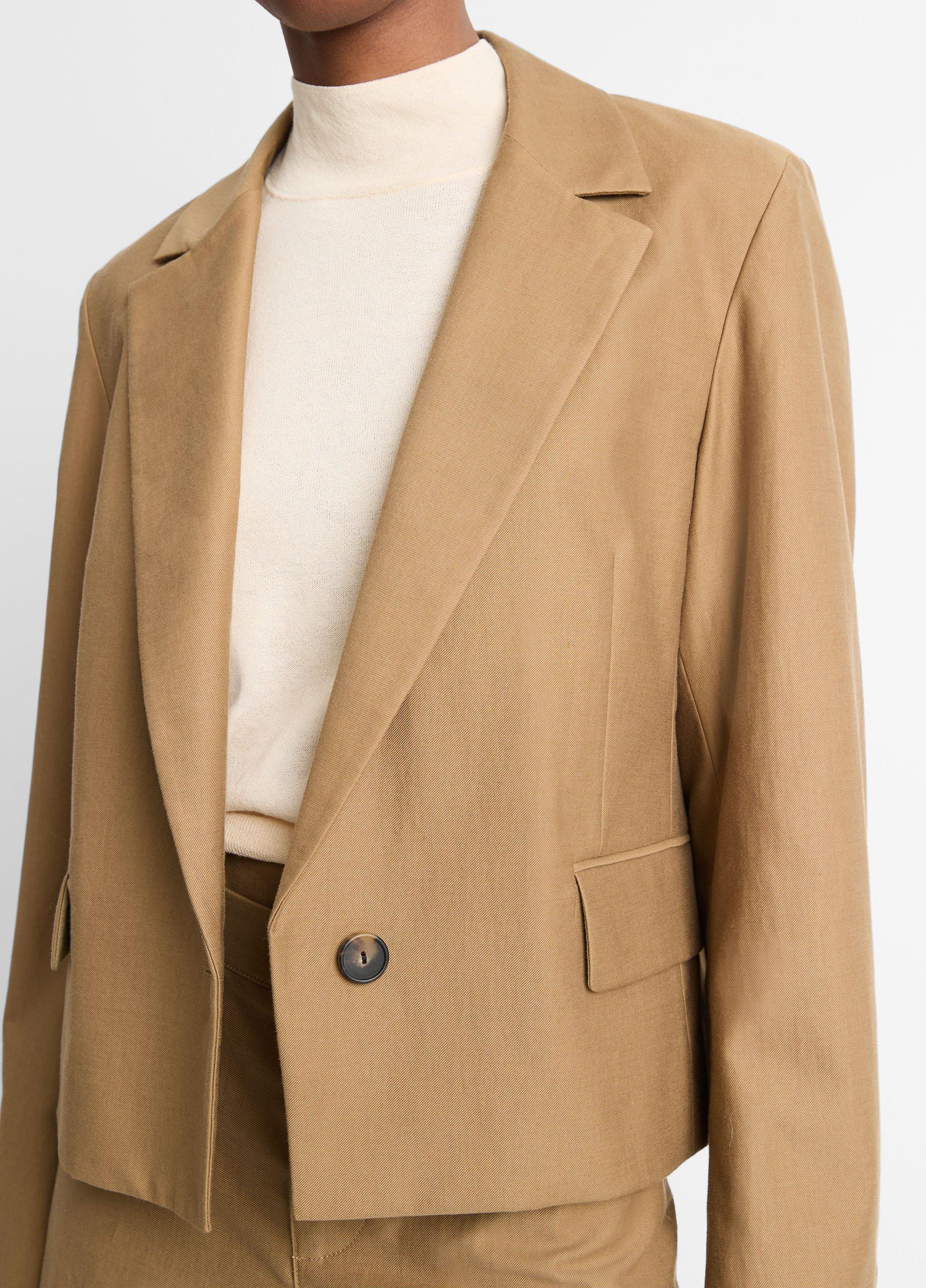 Italian Cotton-Wool Cropped Blazer in Jackets & Outerwear