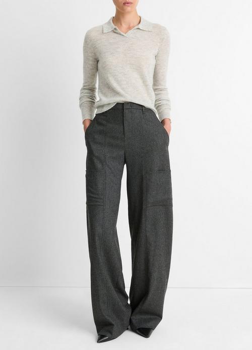 Italian Herringbone Wool-Blend Utility Pant