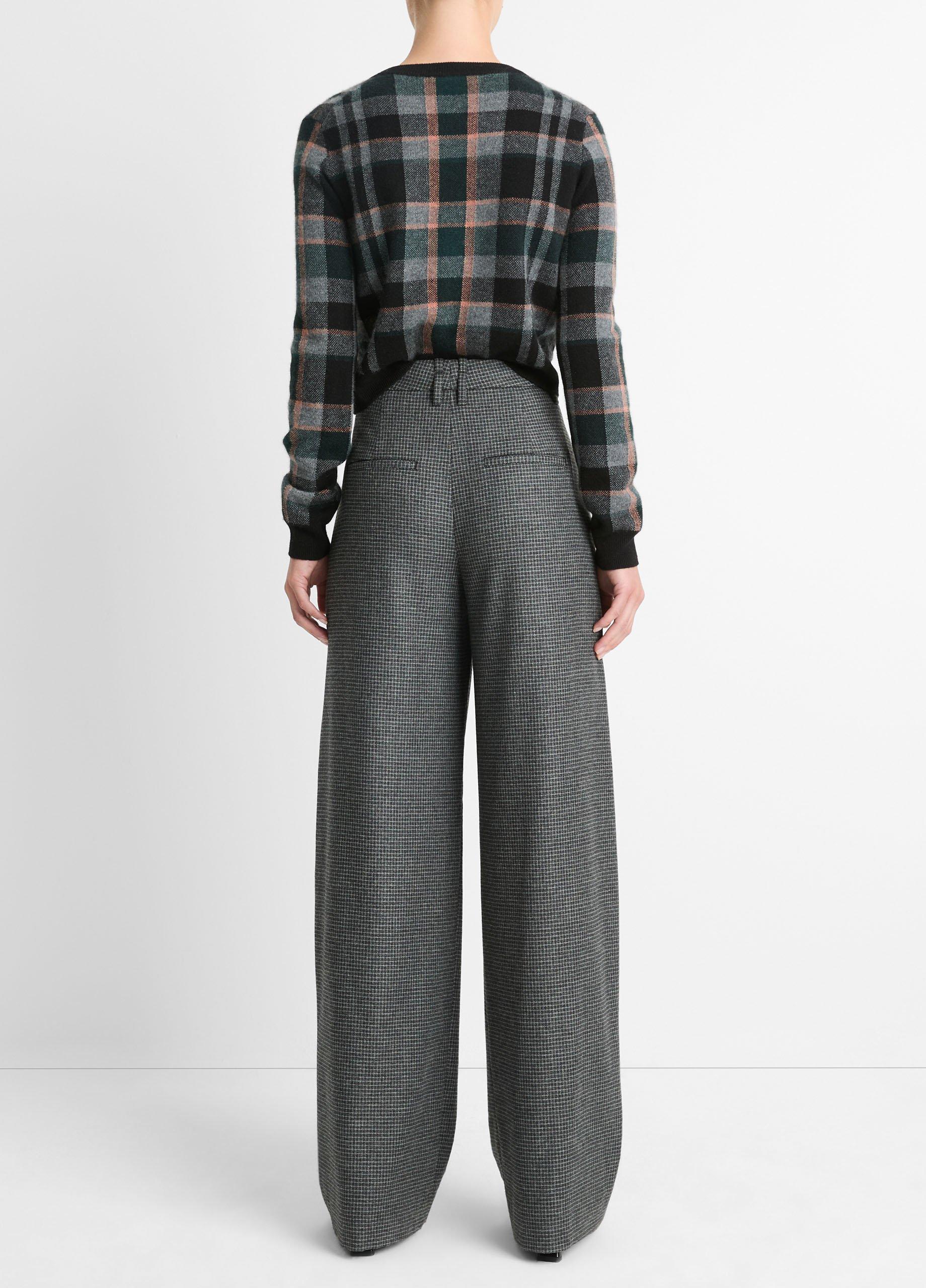 Italian Microcheck High-Rise Trouser in Trousers | Vince