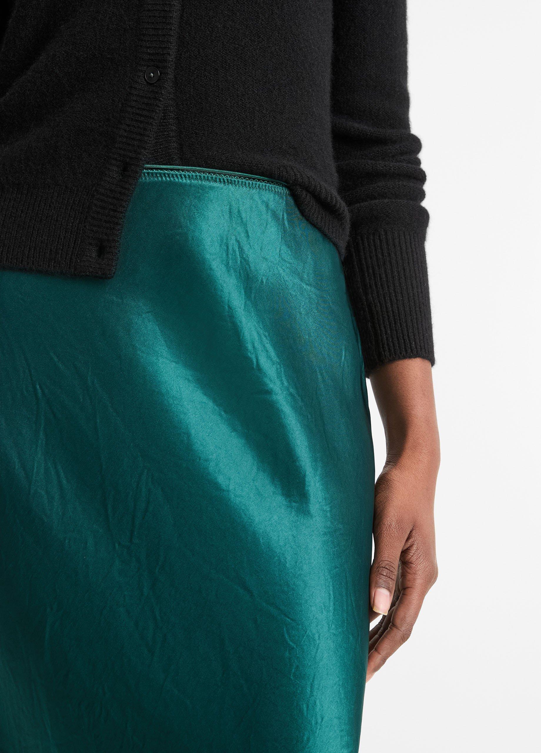 Lingerie-Trim Satin Slip Skirt in Dresses & Skirts | Vince
