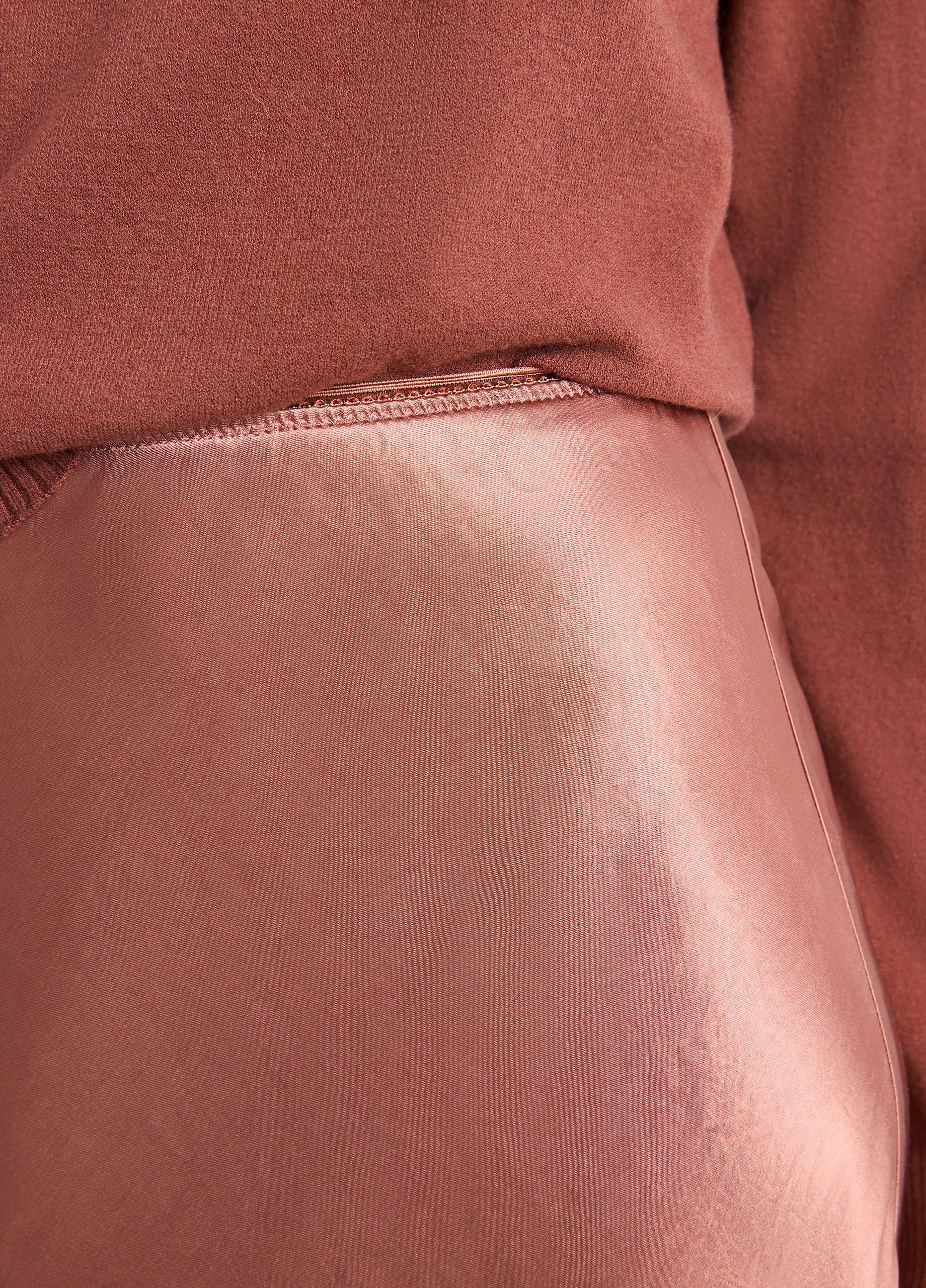 Lingerie-Trim Satin Slip Skirt image number 1