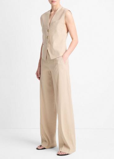 Linen-Blend High-Waist Wide-Leg Pant in Pants & Shorts | Vince Linen-Blend High-Waist Wide-Leg Pant in Pants & Shorts | Vince