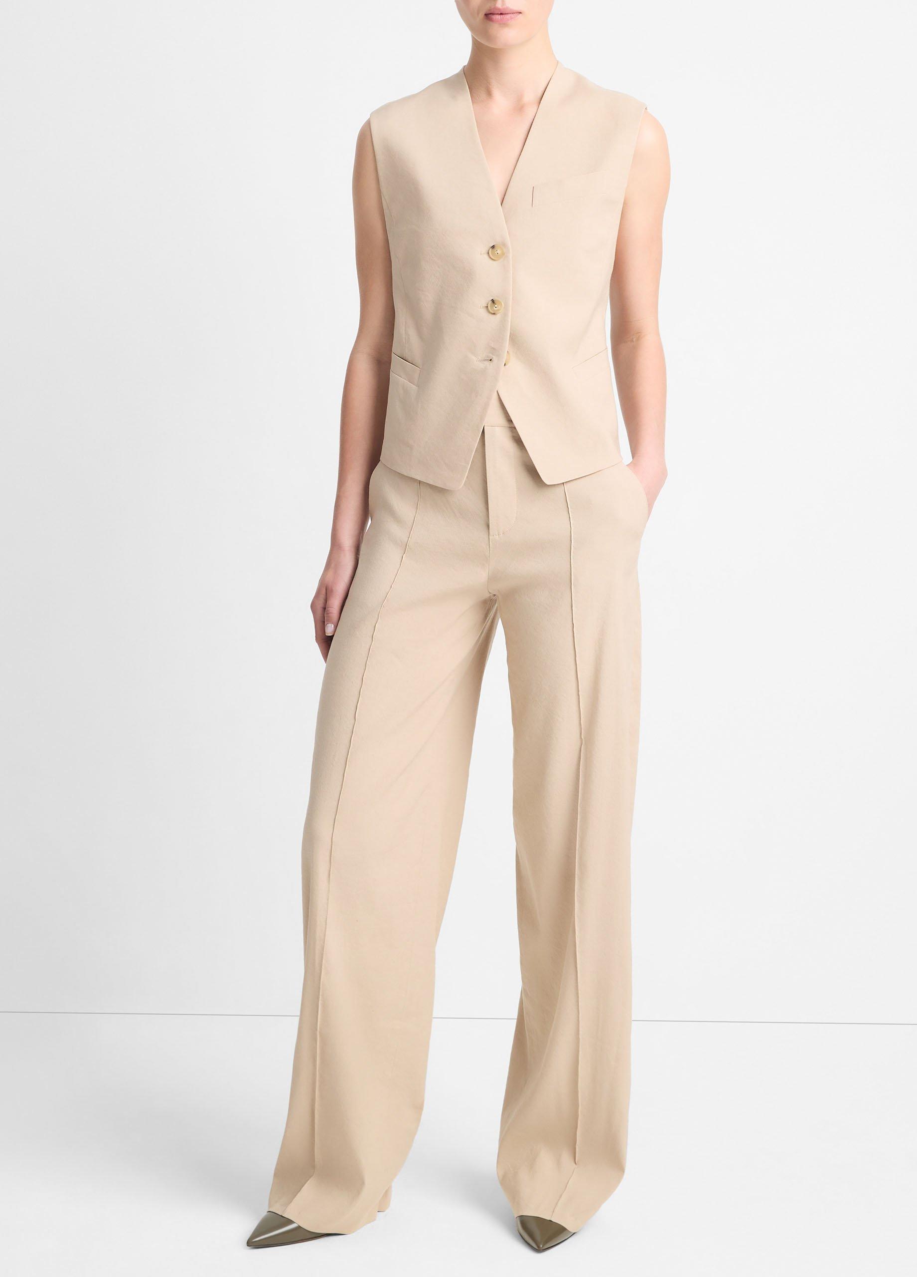 【Vince】リネンブレンドベスト Linen-Blend Vest in Jackets & Outerwear | Vince