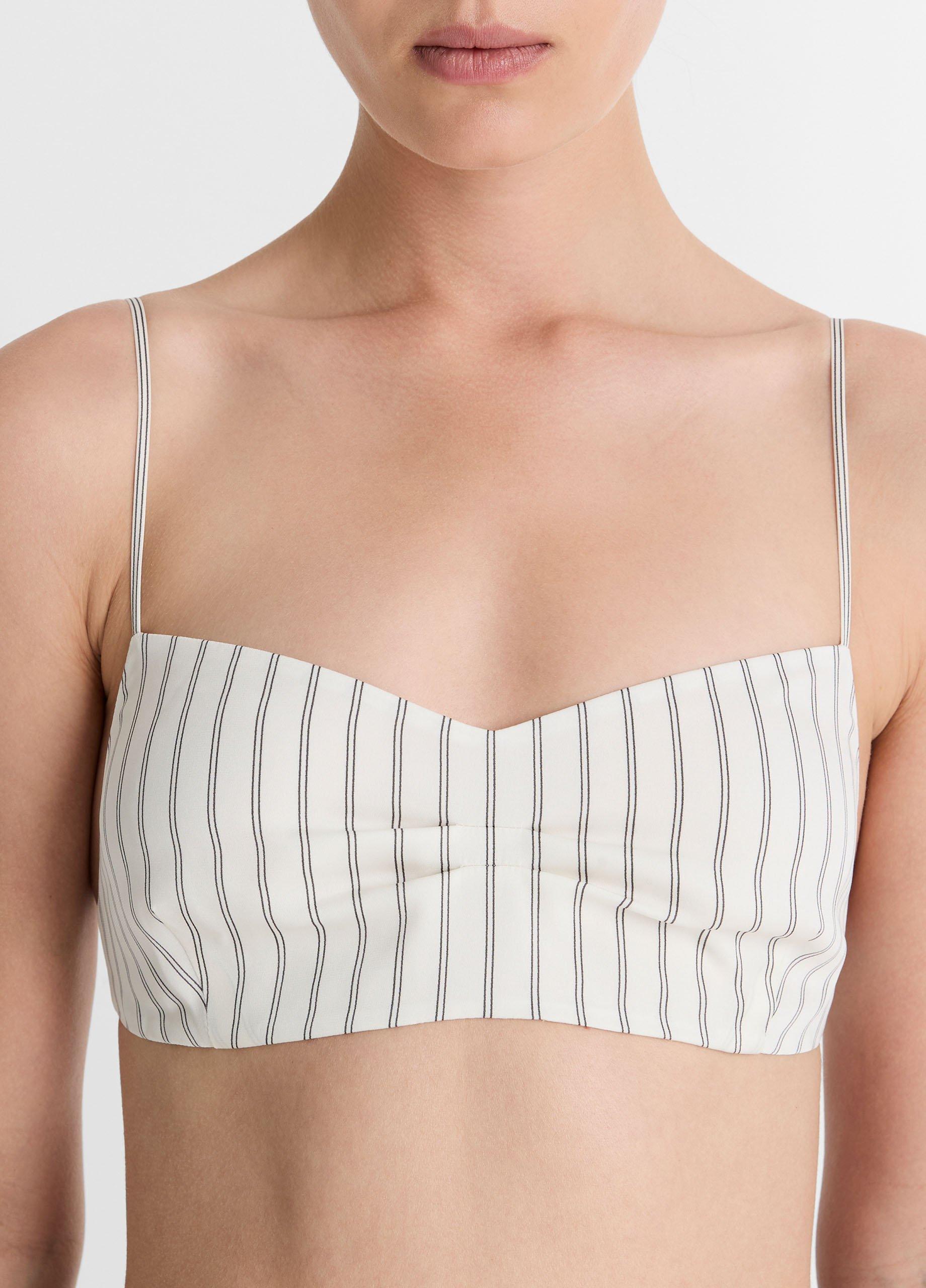 Striped Stretch-Silk Shrunken Camisole image number 0