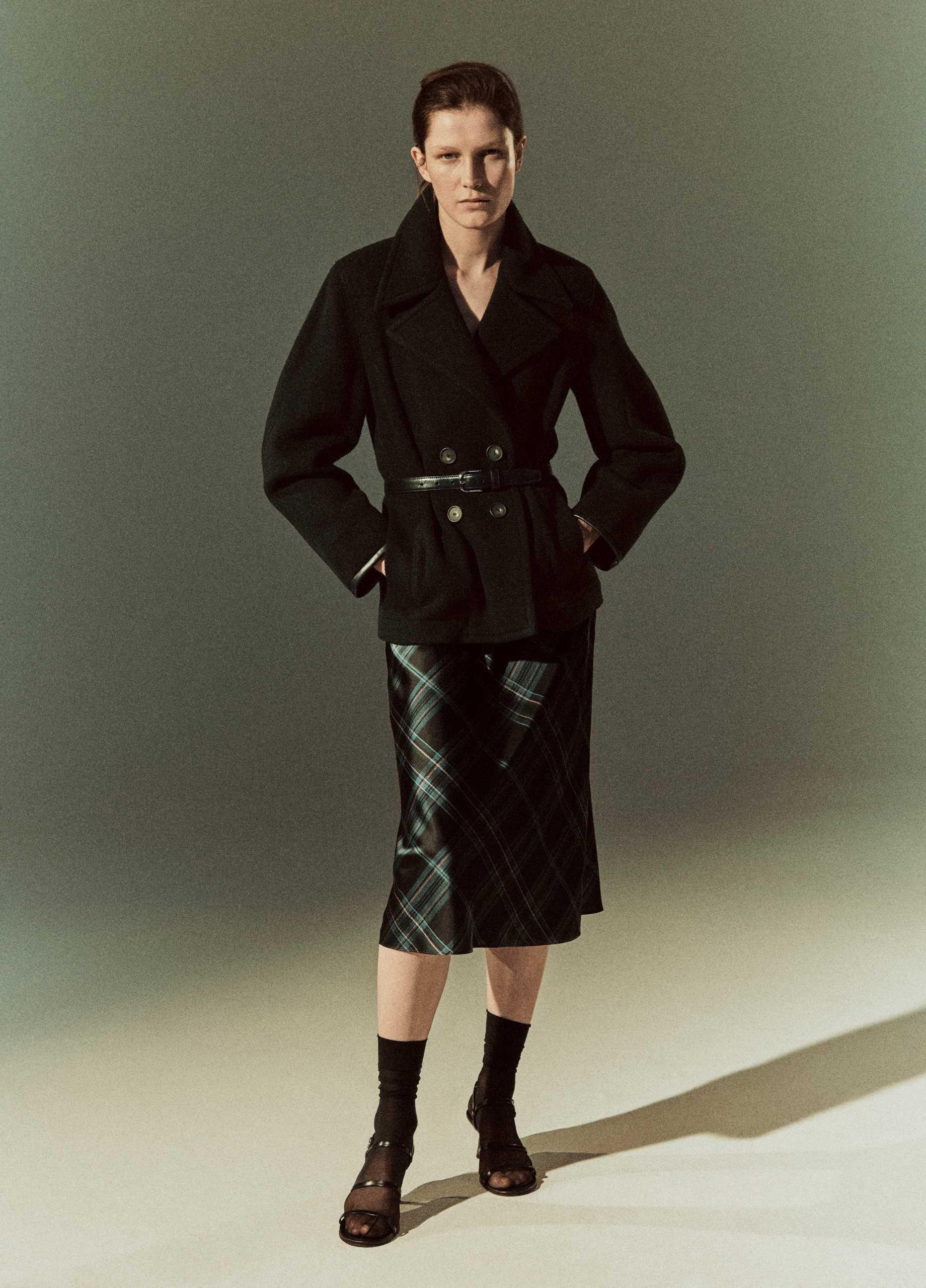 Lace-Trim Plaid Slip Dress image number 4