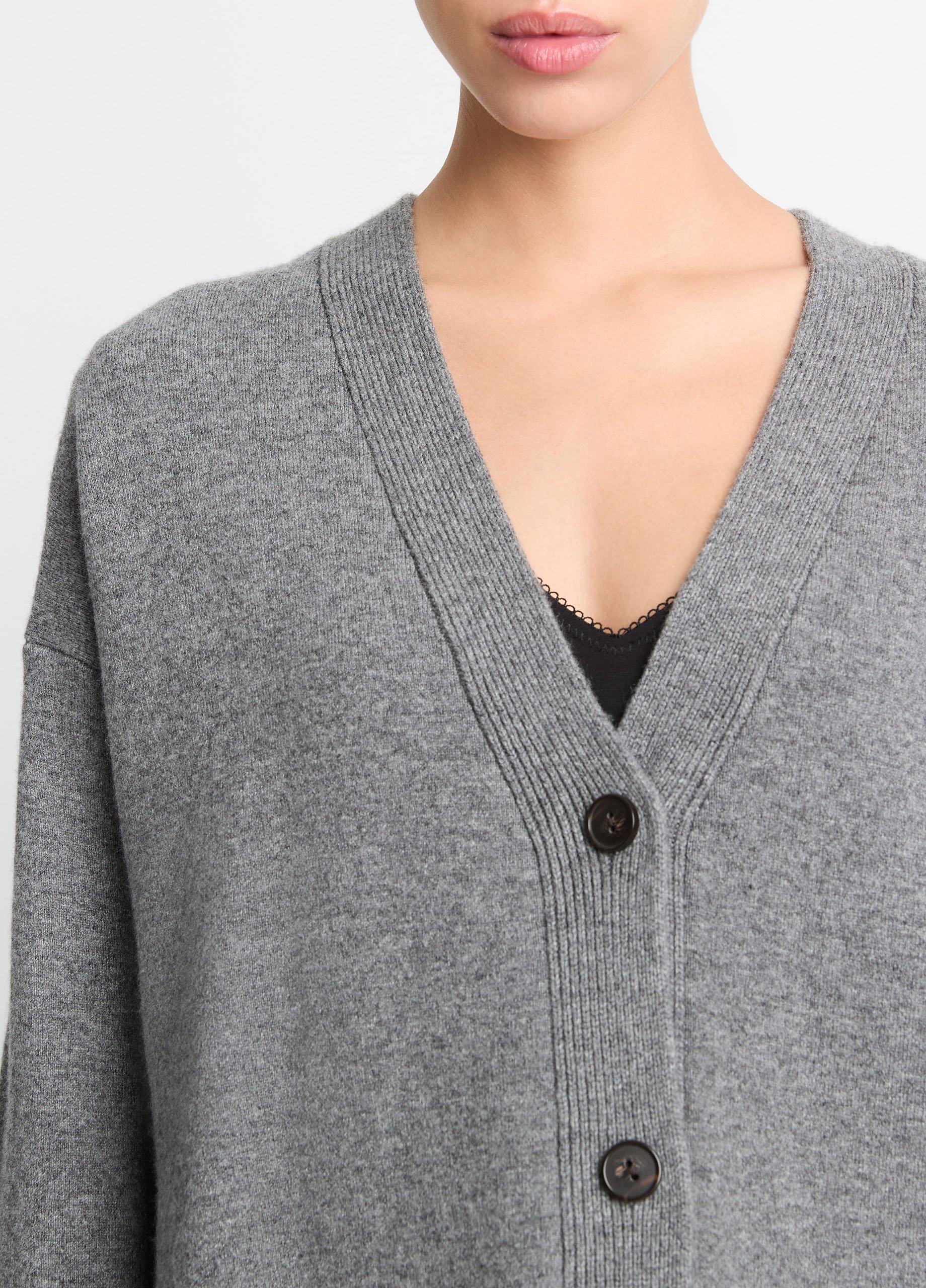 Vince good oversized wool cardigan button up sweater in gray medium