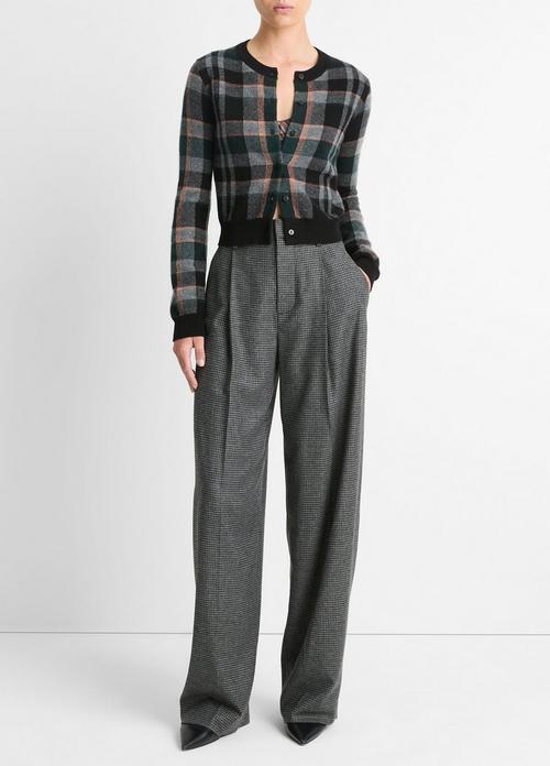 Cashmere Plaid Cardigan