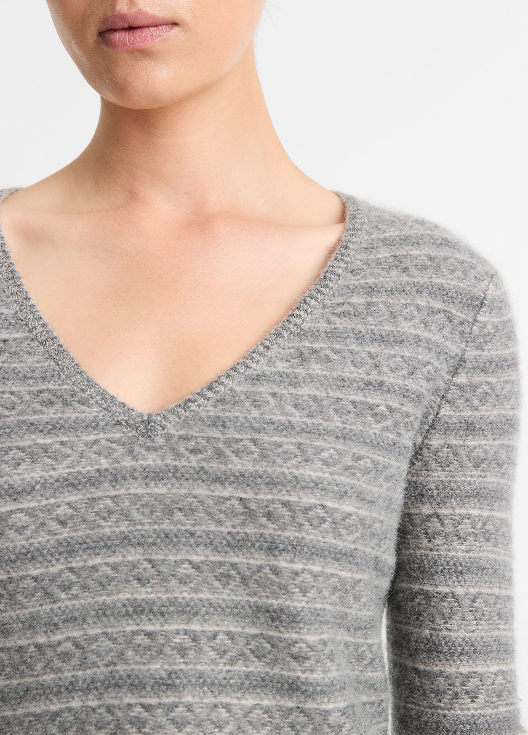 トップス Fair Isle Wool-Blend V-Neck Sweater XS Fair Isle Cashmere V-Neck Sweater in Sweaters | Vince