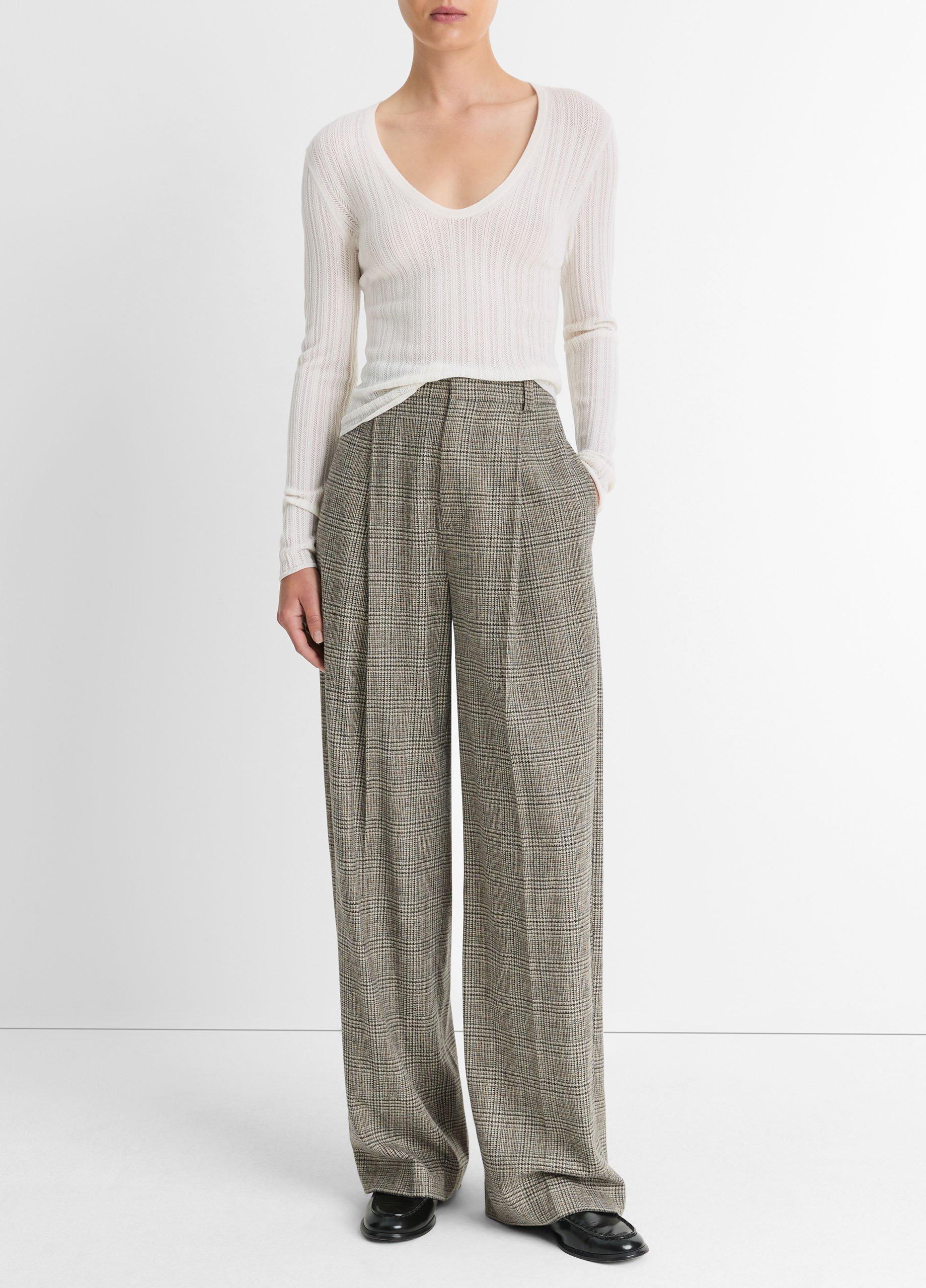 Pointelle-Stitch Italian Wool-Blend Sweater image number 0