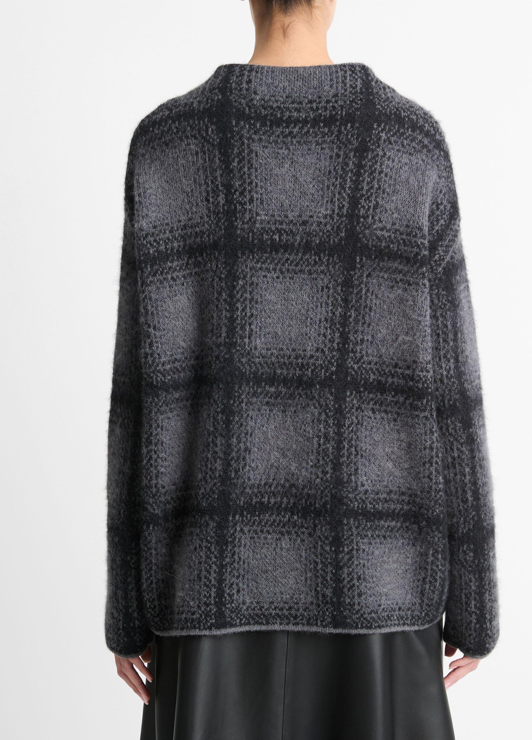Vince plaid crew neck sweater clearance