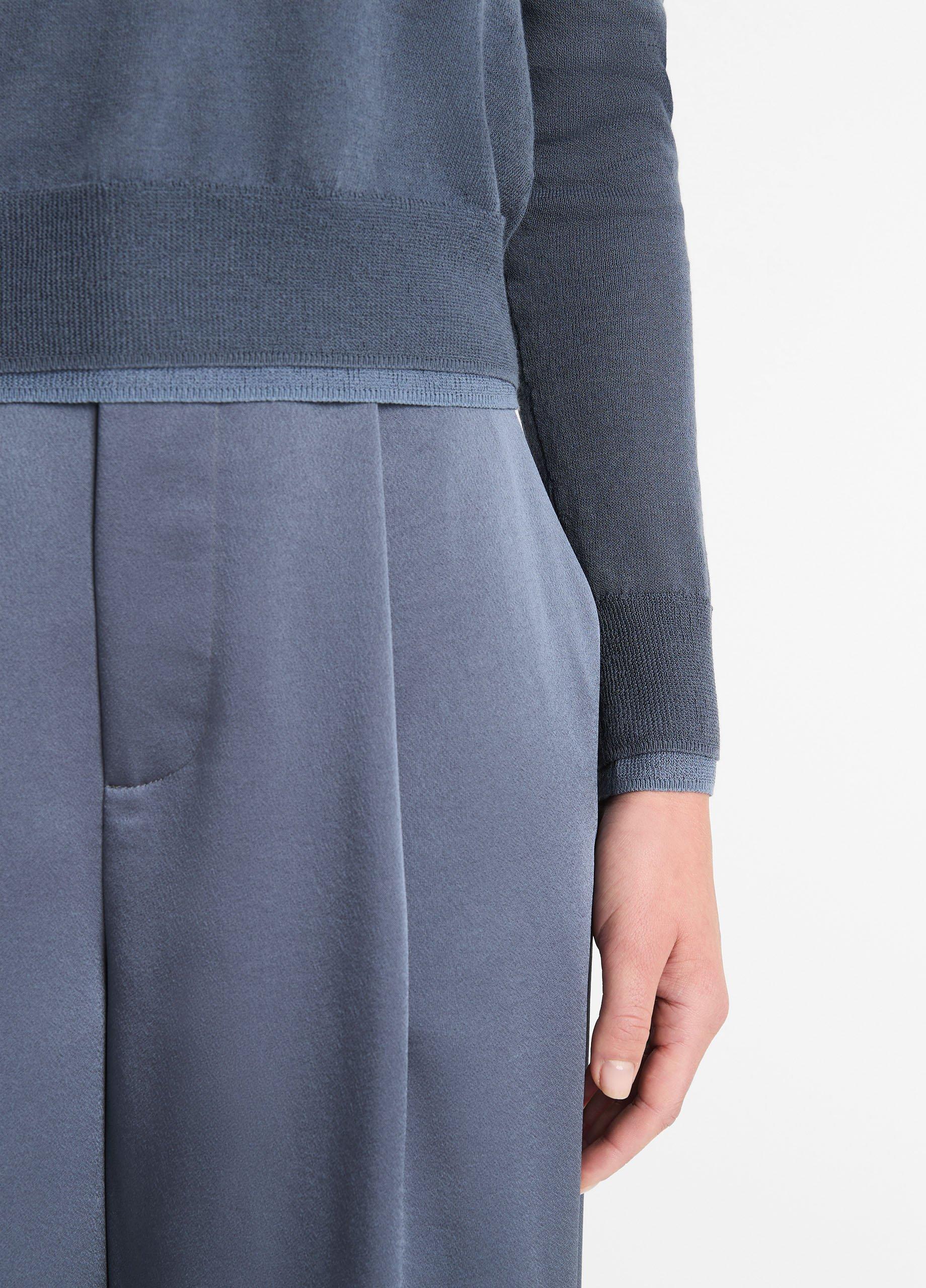 Italian Cotton-Blend Double-Layer Mock-Neck Sweater image number 1