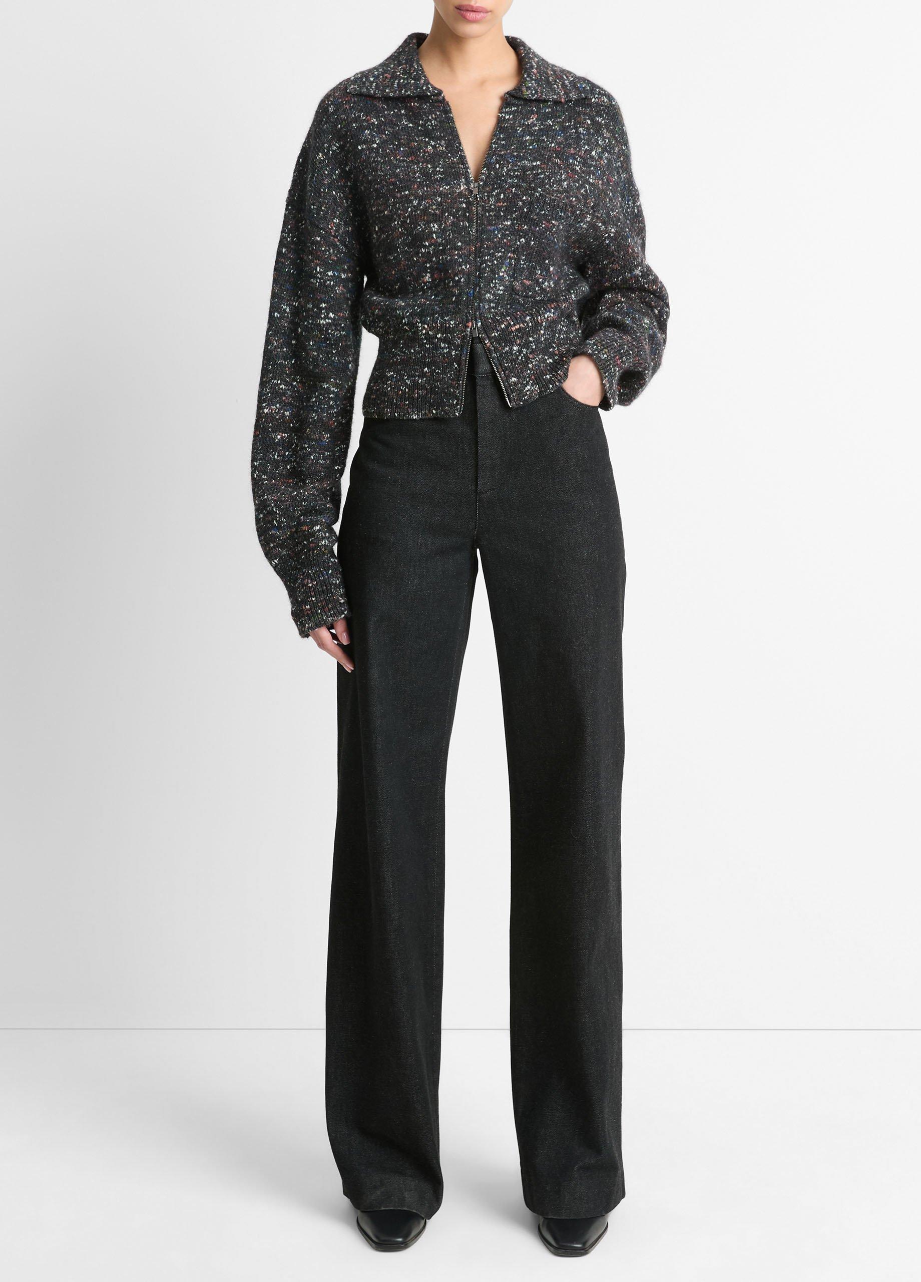 Italian Wool-Silk Donegal Cardigan Jacket