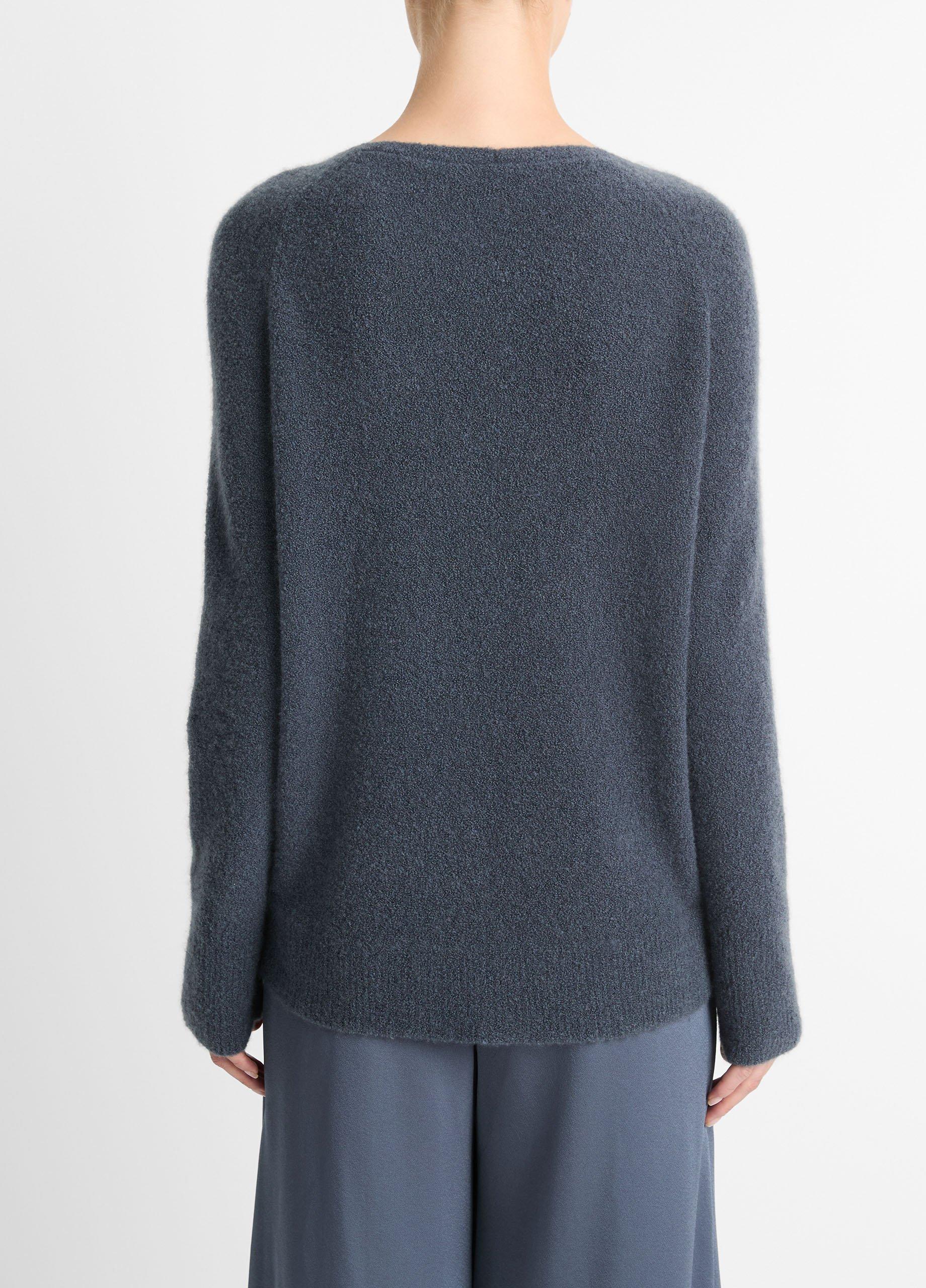 Boucle Wool Blend Raglan Boat Neck Sweater in Sweaters Vince