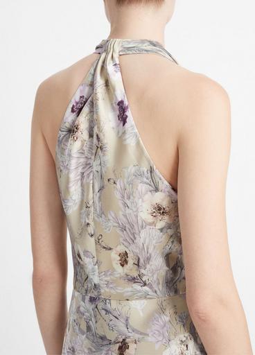 Wild Flower Cowl-Neck Halter Dress image number 1
