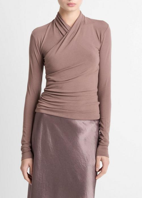 Fixed Wrap Long-Sleeve Top