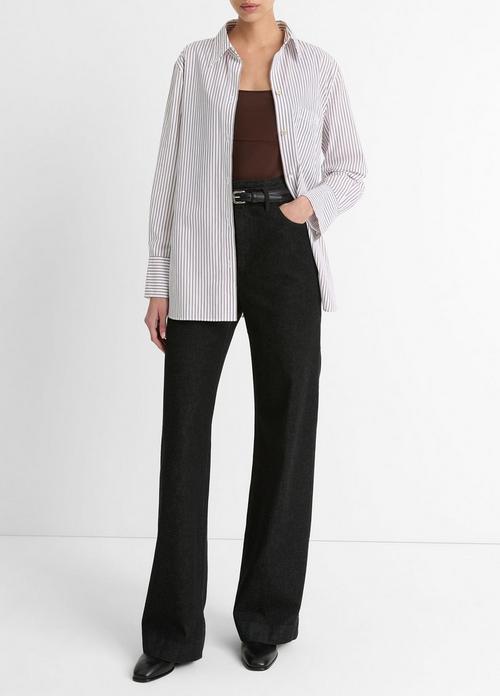 Striped Cotton Relaxed Straight Shirt