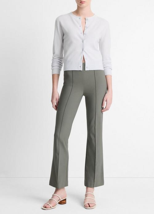 Mid-Rise Pintuck Crop Flare Pant