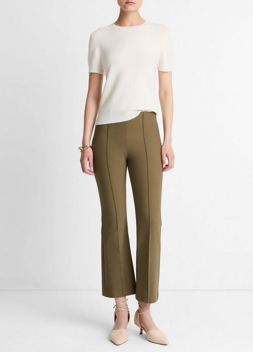 Mid-Rise Pintuck Crop Flare Pant