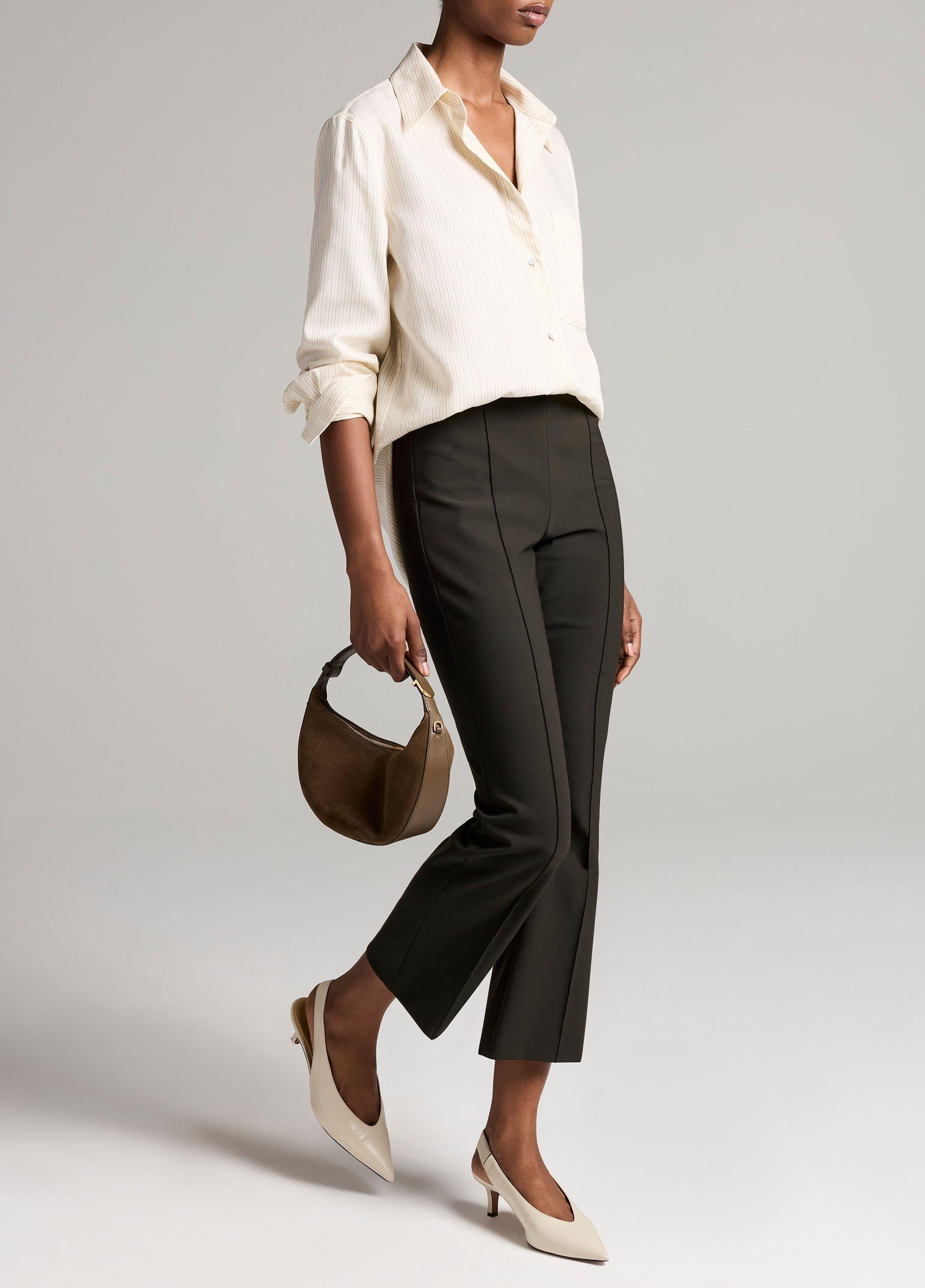 Niki Mid-Rise Pintuck Crop Flare Pant image number 1