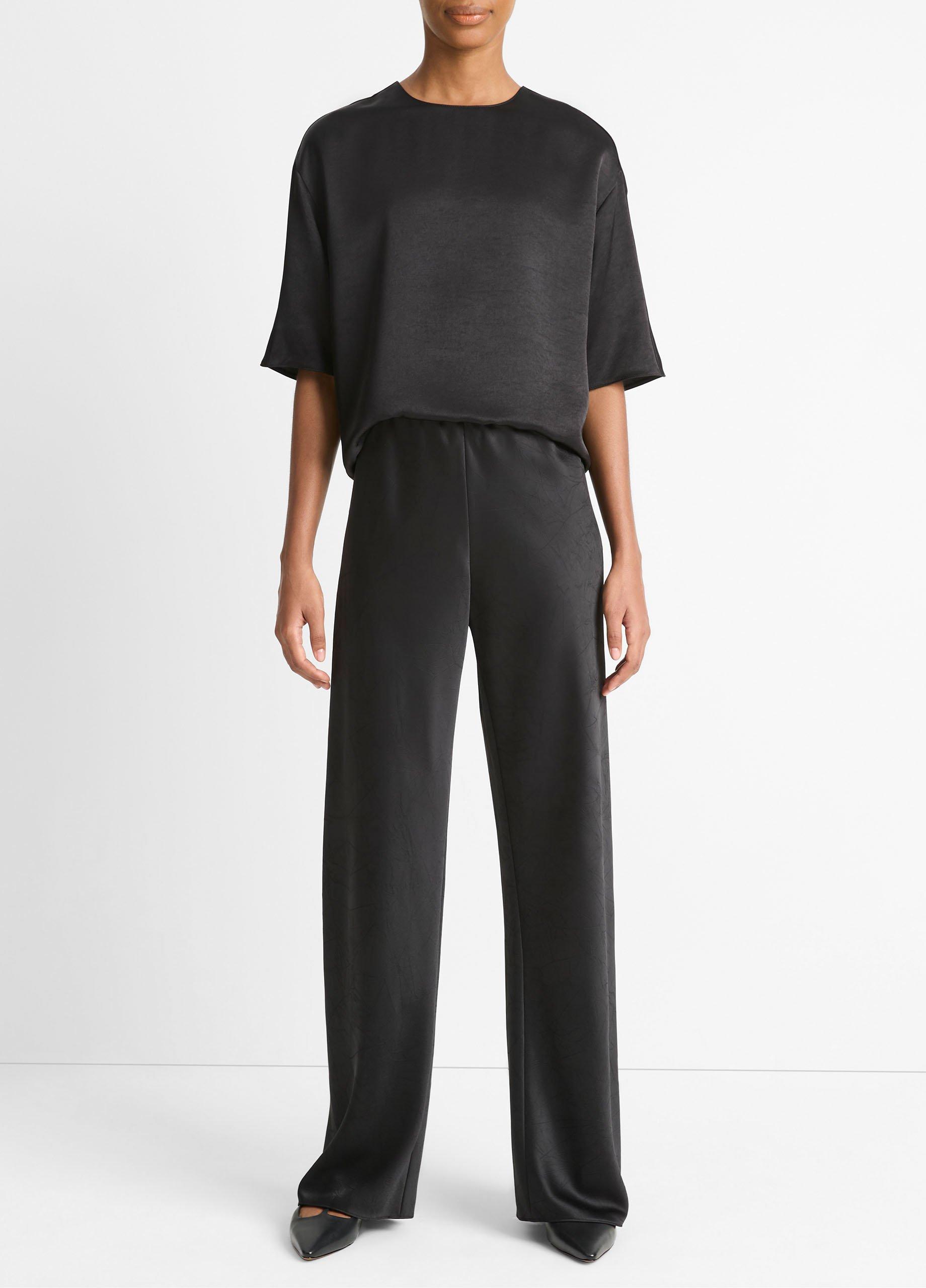 Tシャツ・カットソー VINCE Women Tunic Tops V073413060 001BLK Black Fluid-Satin-T-Shirt-001BLK?$large$