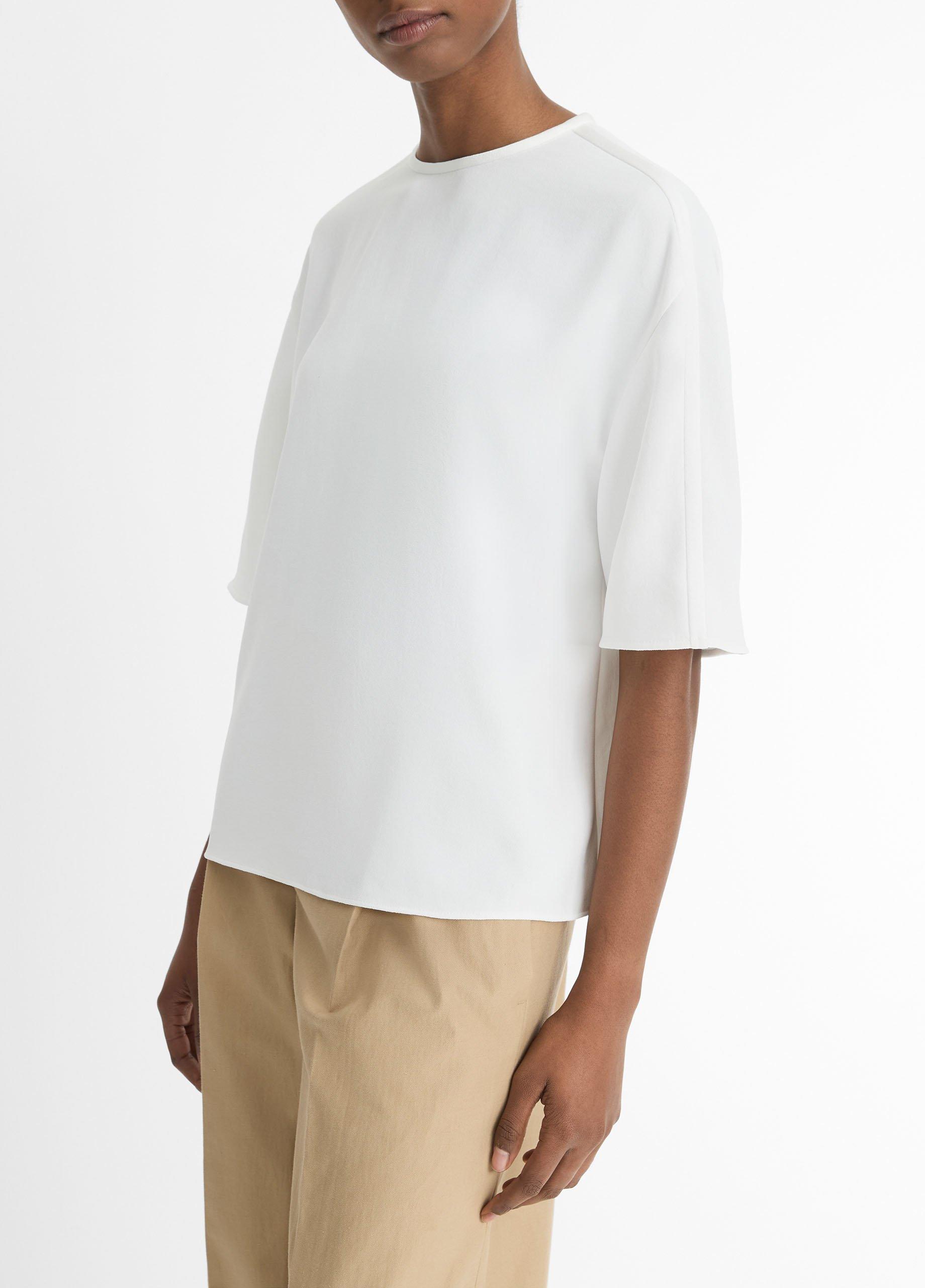 Thumbnail of Satin-Trimmed Crepe T-Shirt
